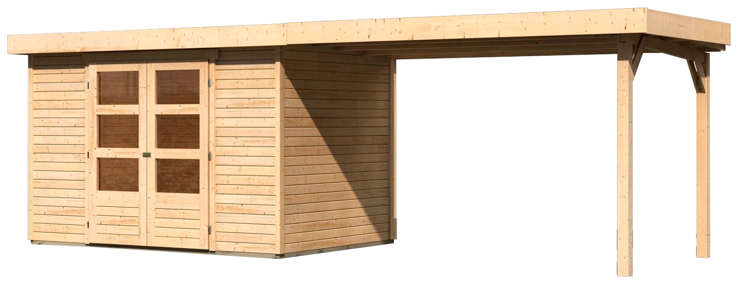 Karibu Gartenhaus »Arnis«, (Set), mit Anbaudach 2,80 cm Breite