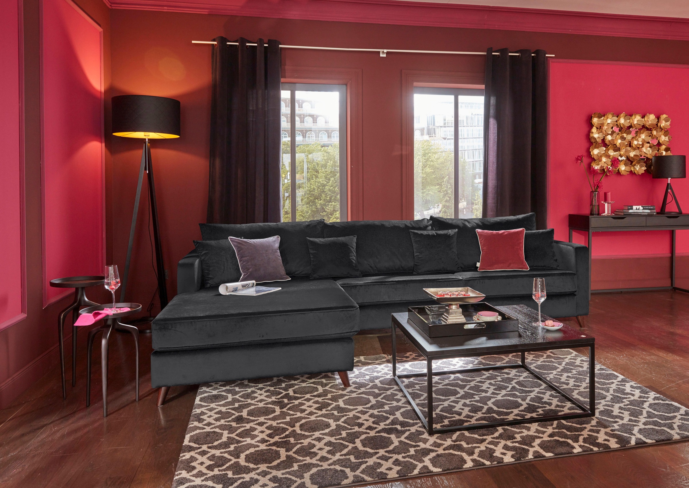 Home affaire Ecksofa »Renesse L-Form« lose Kissen, Keder an Sitzkissen günstig online kaufen