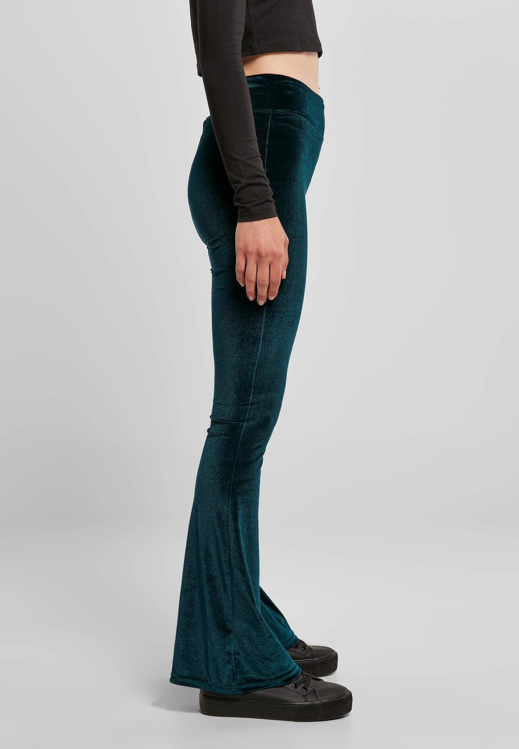 URBAN CLASSICS Leggings »Urban Classics Damen Ladies High Waist Velvet Boot Cut Leggings«