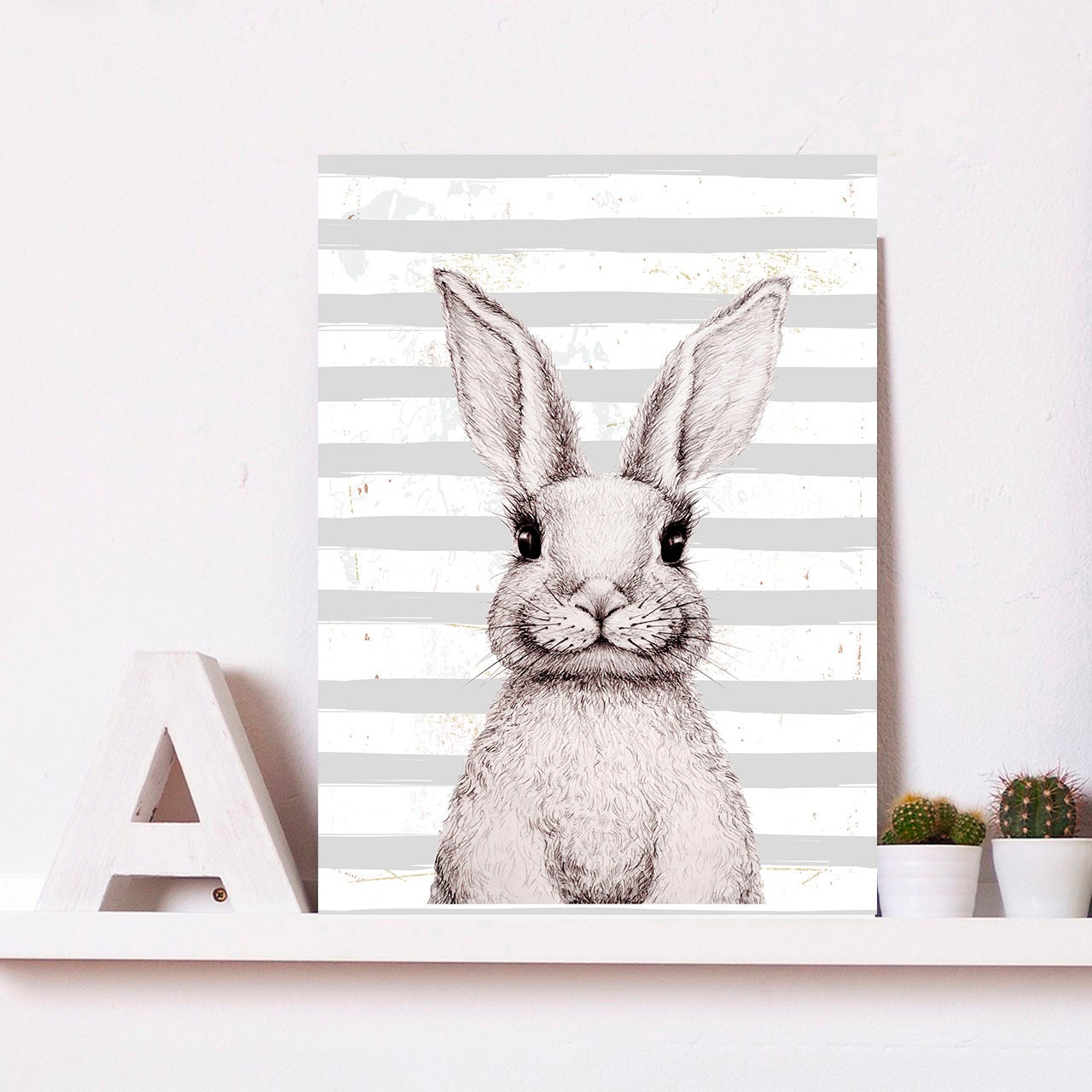 queence Metallbild »Gail«, Hase, (1 St.), Stahlschild, Blechschild, Hase, niedlich, Wanddeko