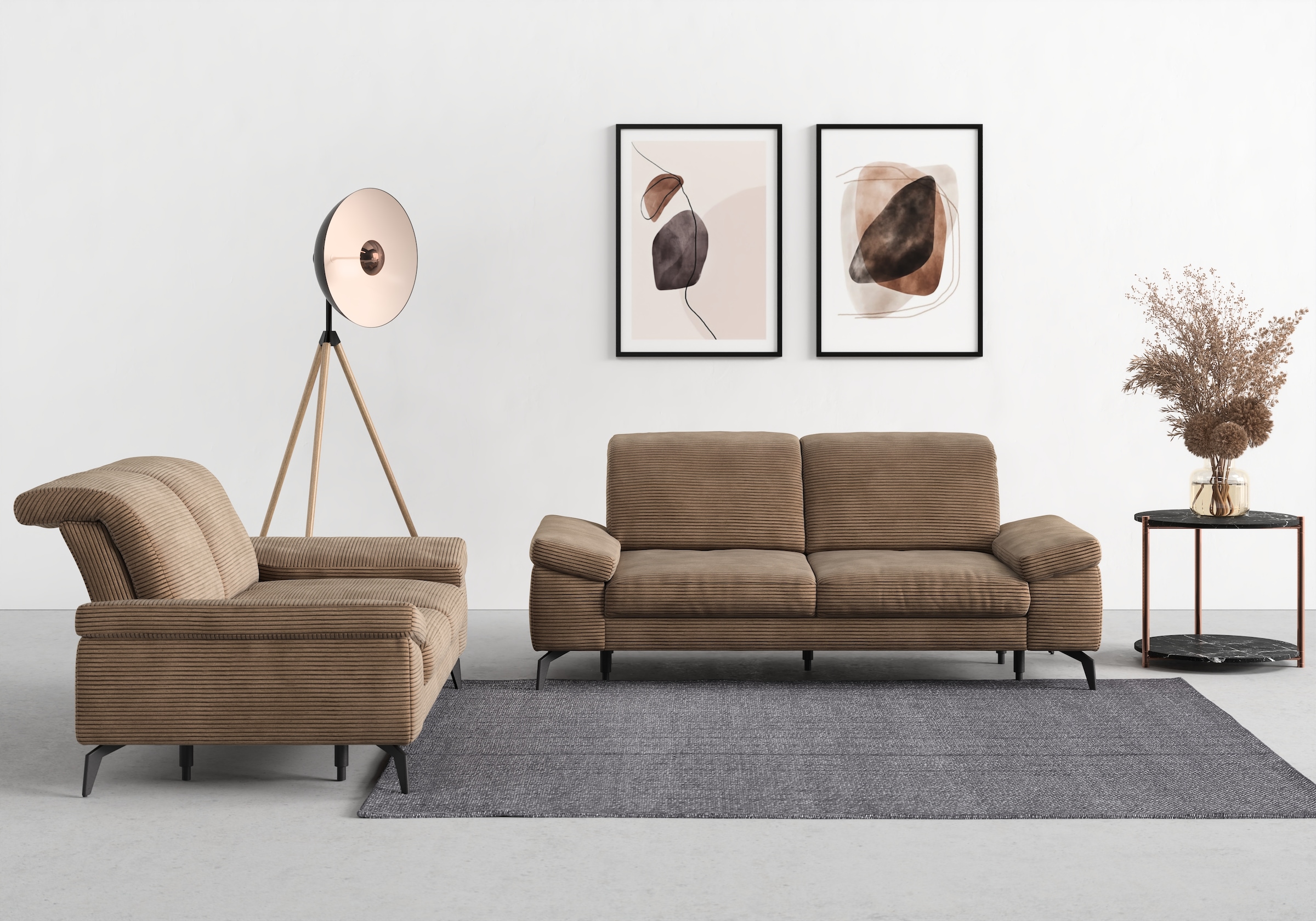 sit&more 2,5-Sitzer »Cabana«, Breite 211 cm, mit oder ohne Sitztiefen-, und Kopfteilfunktion