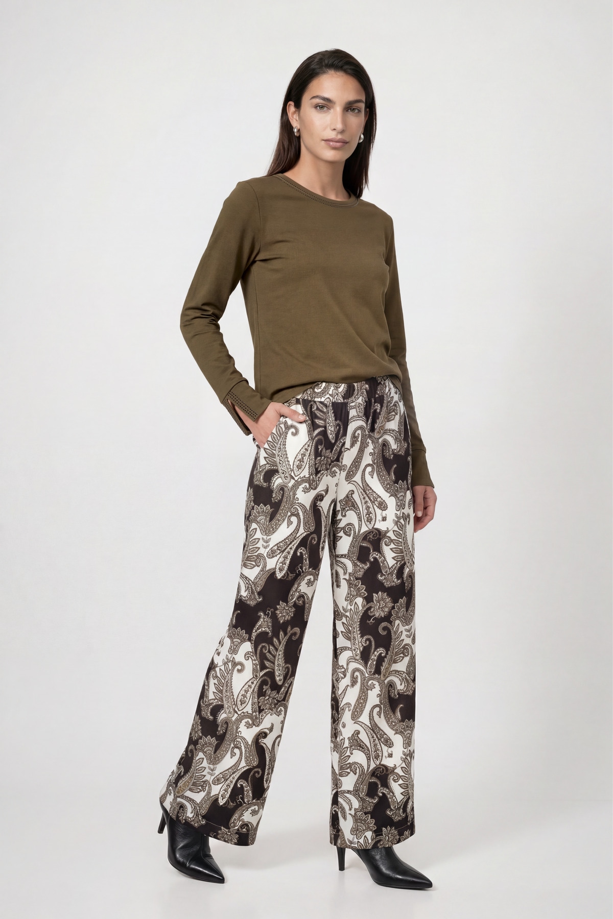 Monari Langarmshirt »Shirt Basic Schmuck« Regular fit mit Rundhalsausschnitt