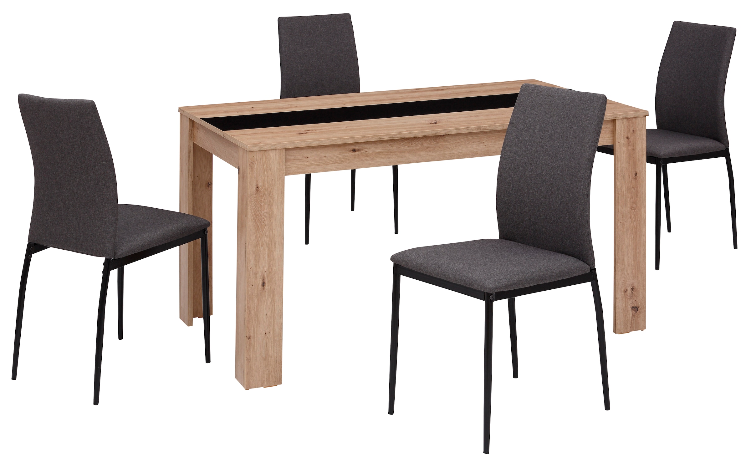 HELA Esstisch »SIMONE«, Breite 140cm, mit Wendeeinlage Dekor/Schwarz, Unser Bestpreis