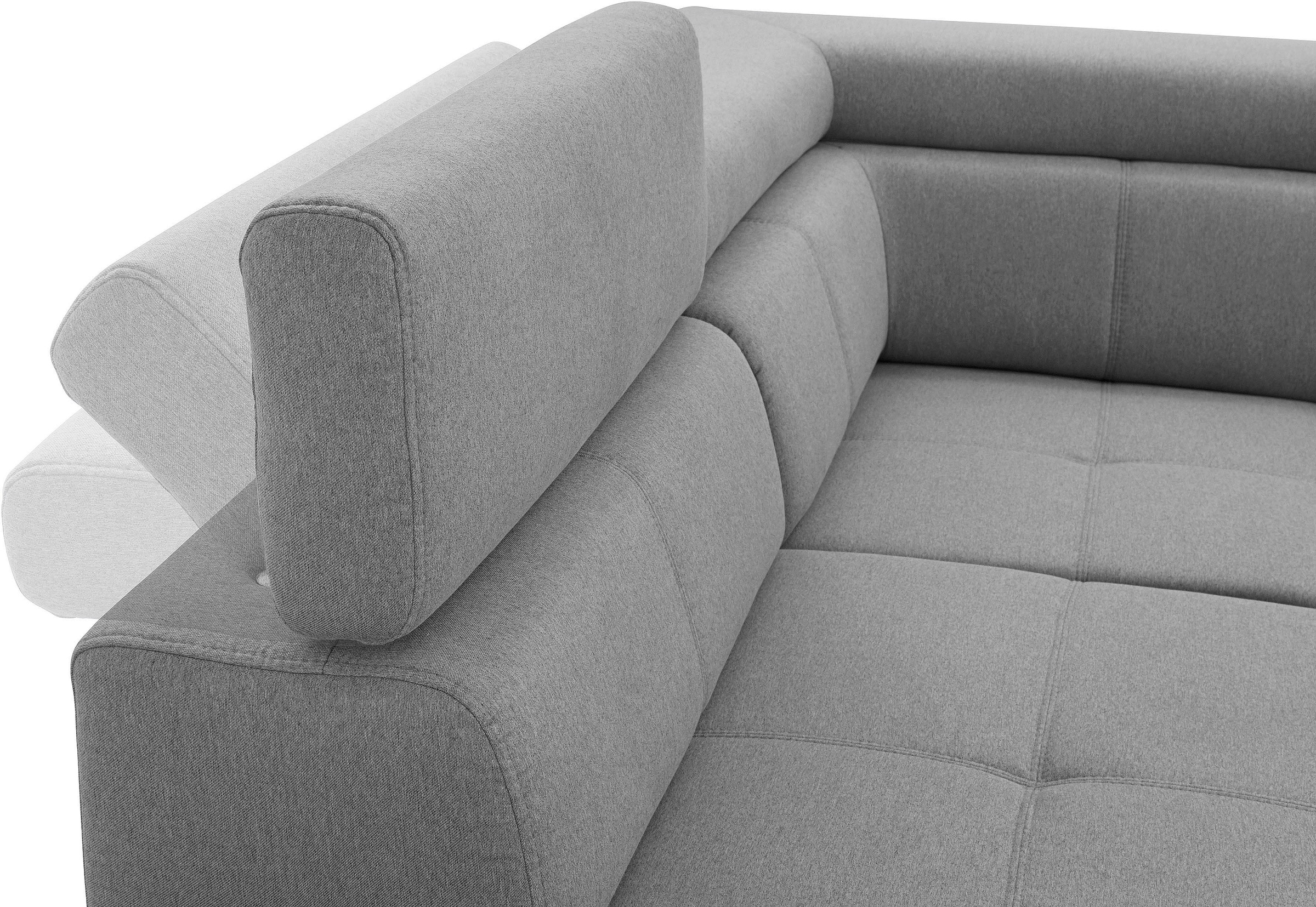 exxpo - sofa fashion Ecksofa »Fiji, L-Form«, mit Kopf- bzw. Rückenverstellung, wahlweise mit Bettfunktion
