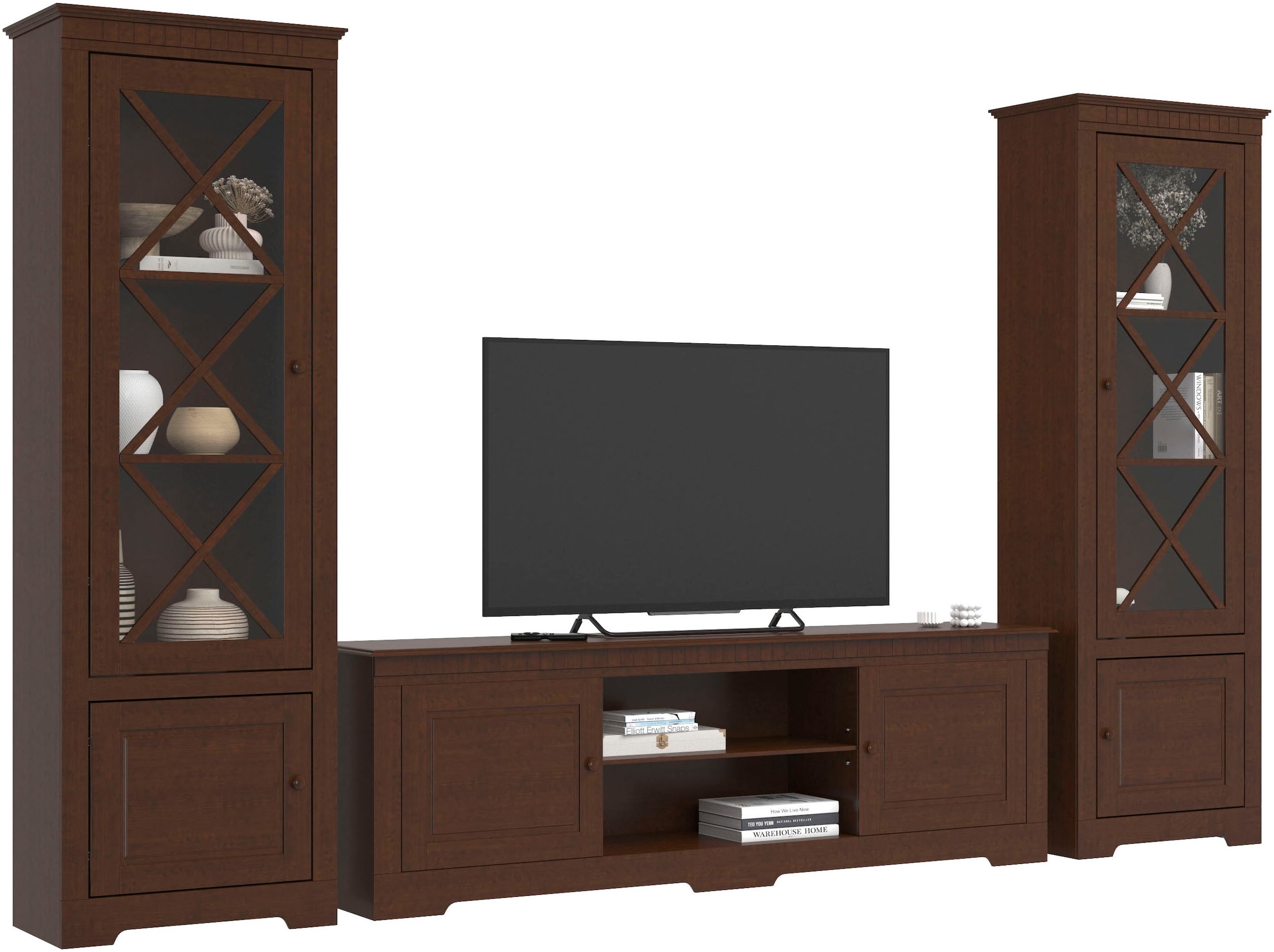 Home affaire Wohnwand »Lisa« Set, 3 Stk. tlg. bestehend aus zwei Vitrinen u günstig online kaufen