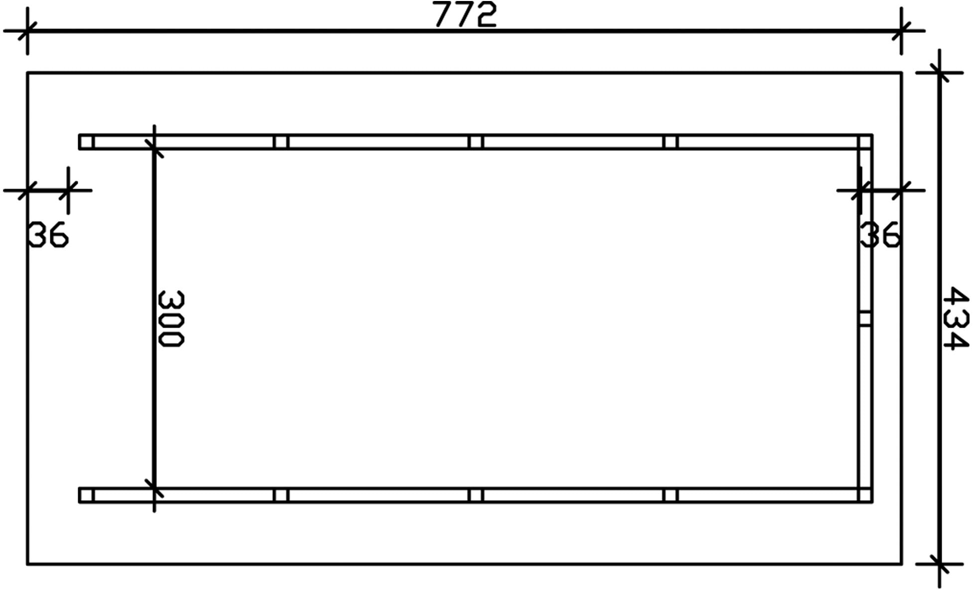 Skanholz Einzelcarport »Schwarzwald« Massivholz 300 cm Natur mit Dachlattung