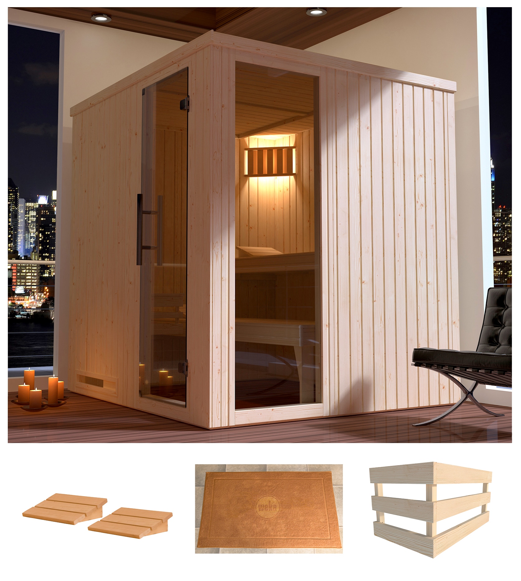 weka Sauna »Halmstad 2« ohne Ofen