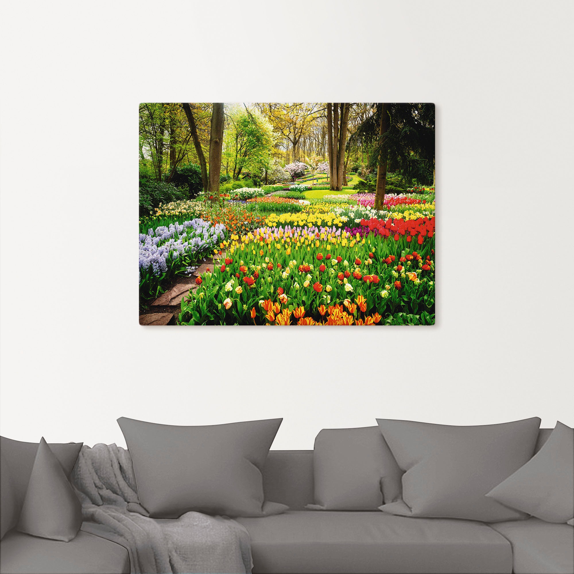 Artland Wandbild "Tulpen Garten Frühling", Blumenwiese, (1 St.), als Alubil günstig online kaufen