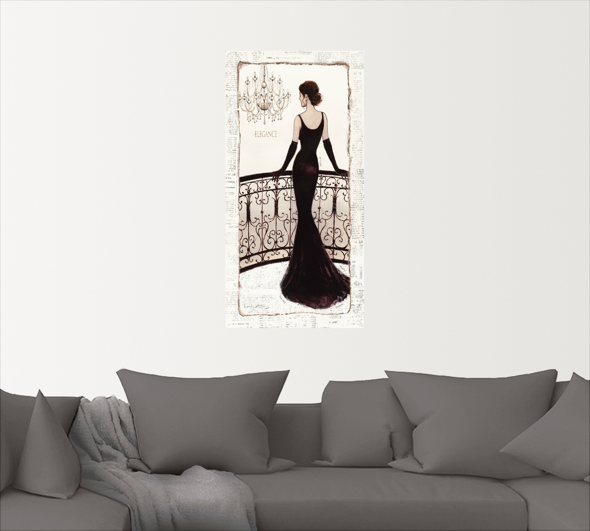 Artland Wandbild »Die schöne in Schwarz«, Frau, (1 St.), als Leinwandbild, Poster, Wandaufkleber in verschied. Größen