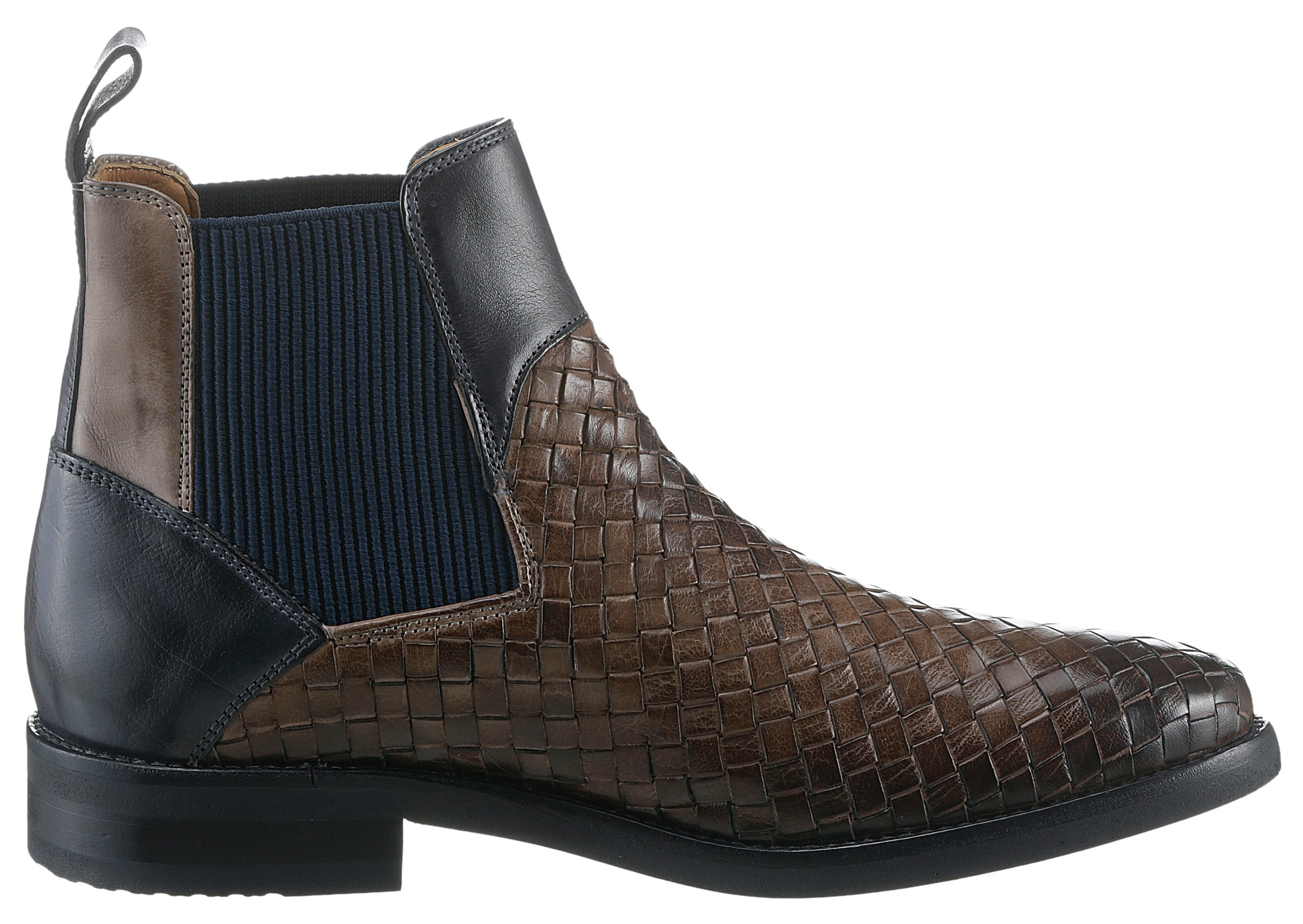 Melvin & Hamilton Chelseaboots »Brad 9 - vegetabil gegerbt«, Stiefelette, Business Schuh, Anzugschuh mit Flecht-Optik