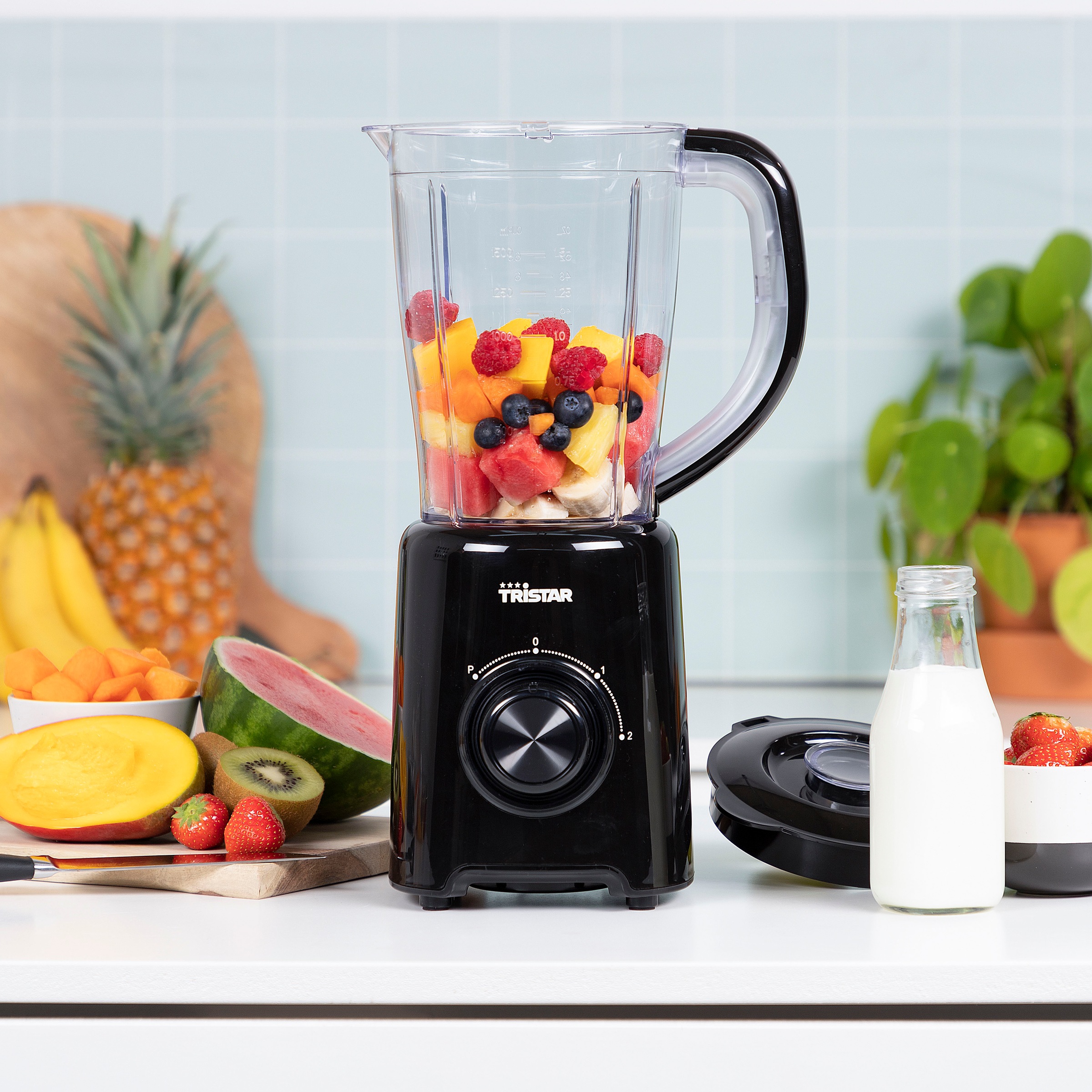 Tristar Standmixer »BL-4477«, 500 W, 1,5 L, 4 Edelstahlklingen, 2 Geschwindigkeitsstufen, Impuls-Funktion