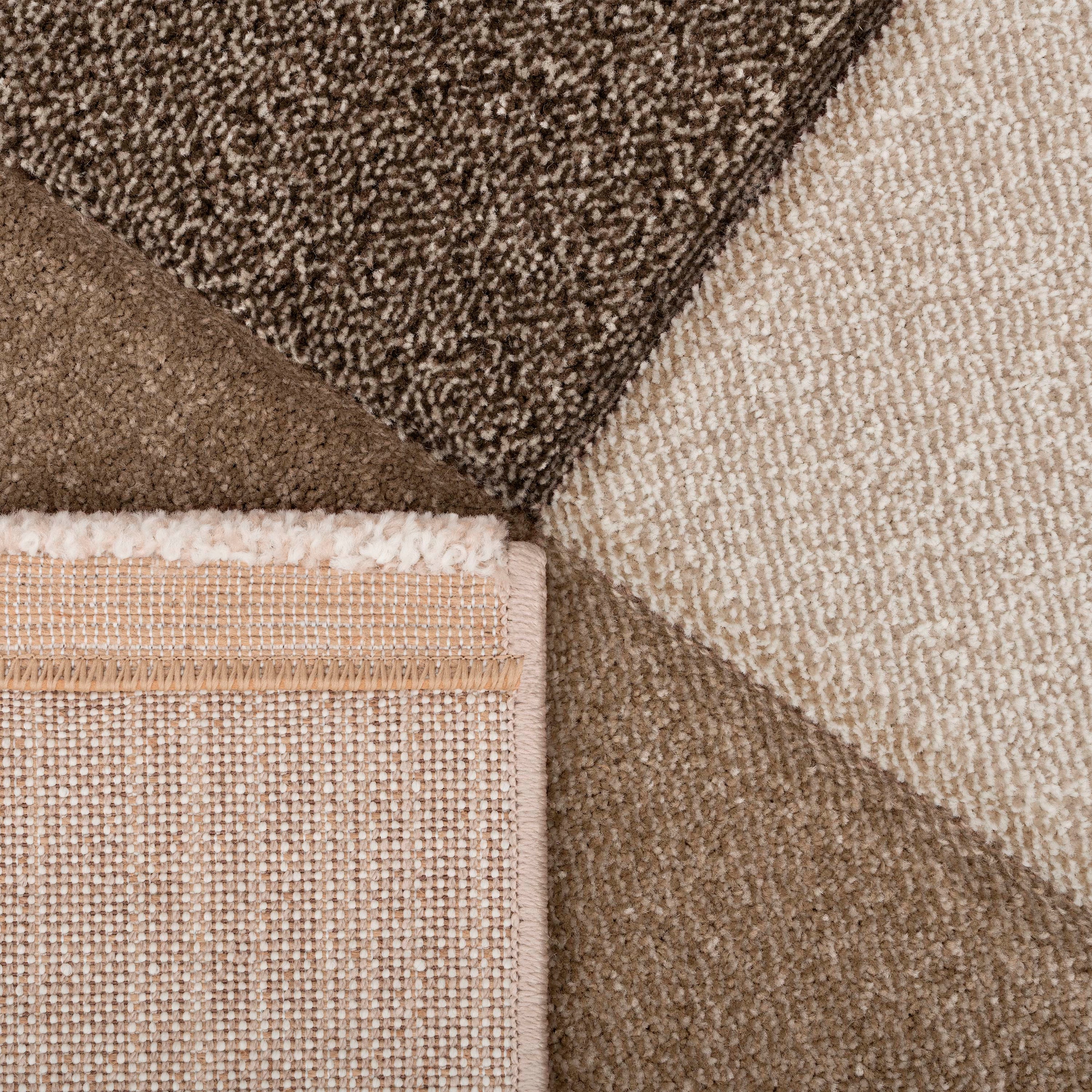 Paco Home Teppich »Brilliance 656«, rechteckig, 17 mm Höhe, Kurzflor, modernes Karo Design, handgefertigter Konturenschnitt