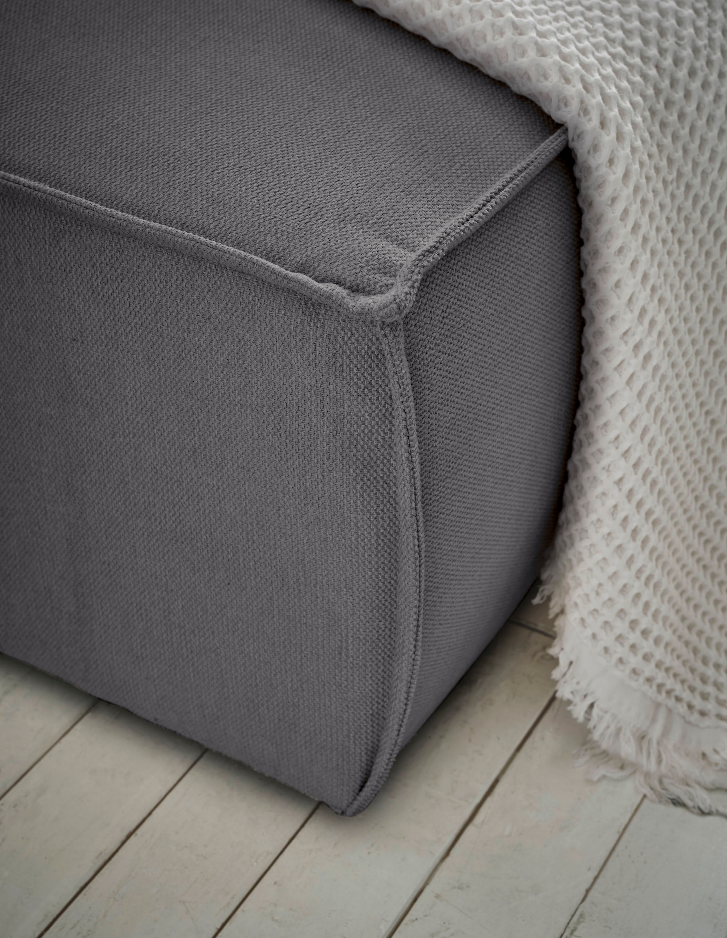 andas Ecksofa »Finnley Schlafsofa 267 cm in Bouclé, Struktur fein u. Cord, L-Form,«, Schlaffunktion m. Bettkasten (136/210 cm), Bouclé, Struktur und Cord