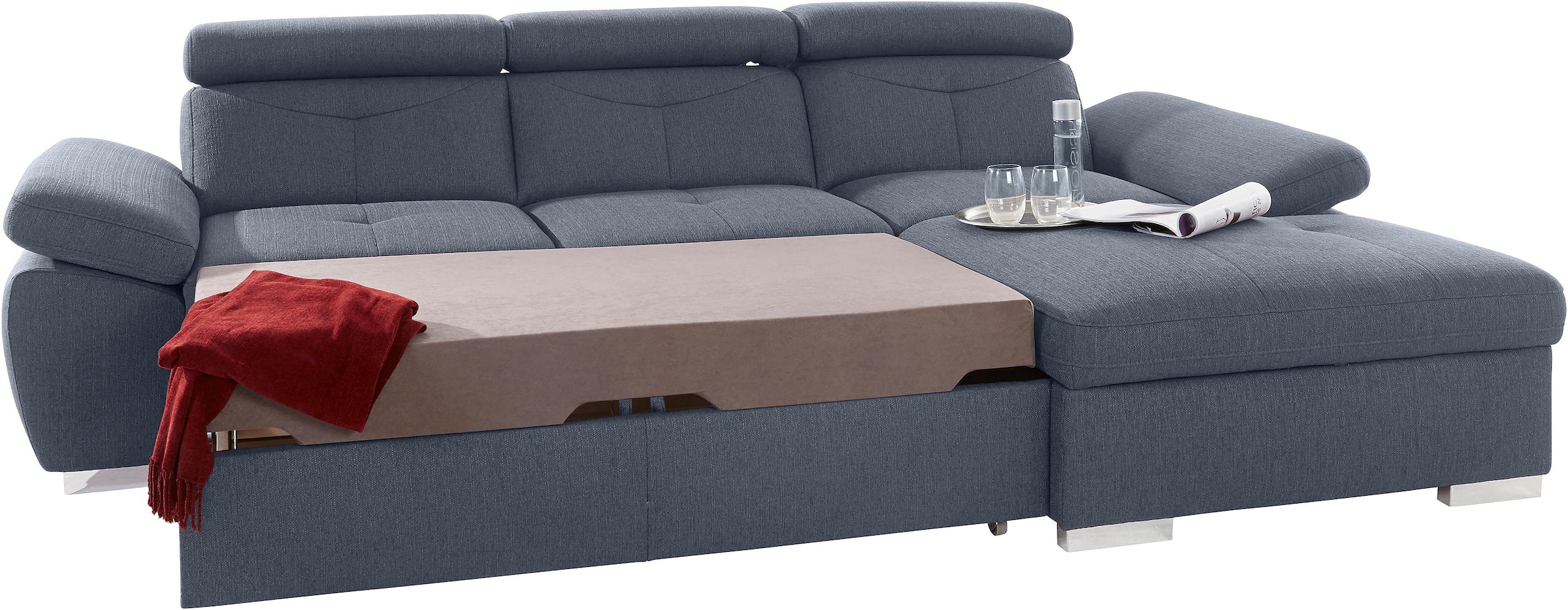 exxpo - sofa fashion Ecksofa »Spring, super bequem, mit Armteil- und Kopfte günstig online kaufen