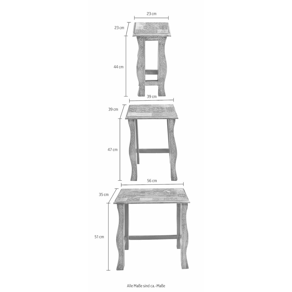 Home affaire Beistelltisch, (Set, 3 St.)