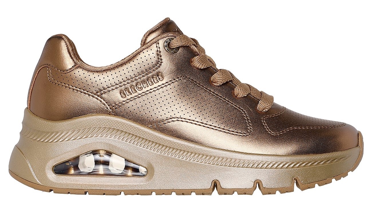 Skechers Sneaker »UNO ICON - LUSTROUS AIR«  Keilsneaker, Plateausneaker, Schnürschuh im Metallic Look