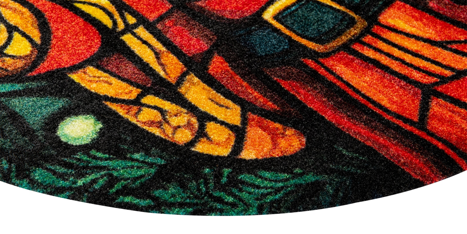 wash+dry by Kleen-Tex Fußmatte »Stainglass Santa«, rechteckig, 9 mm Höhe, waschbar und trocknergeeignet
