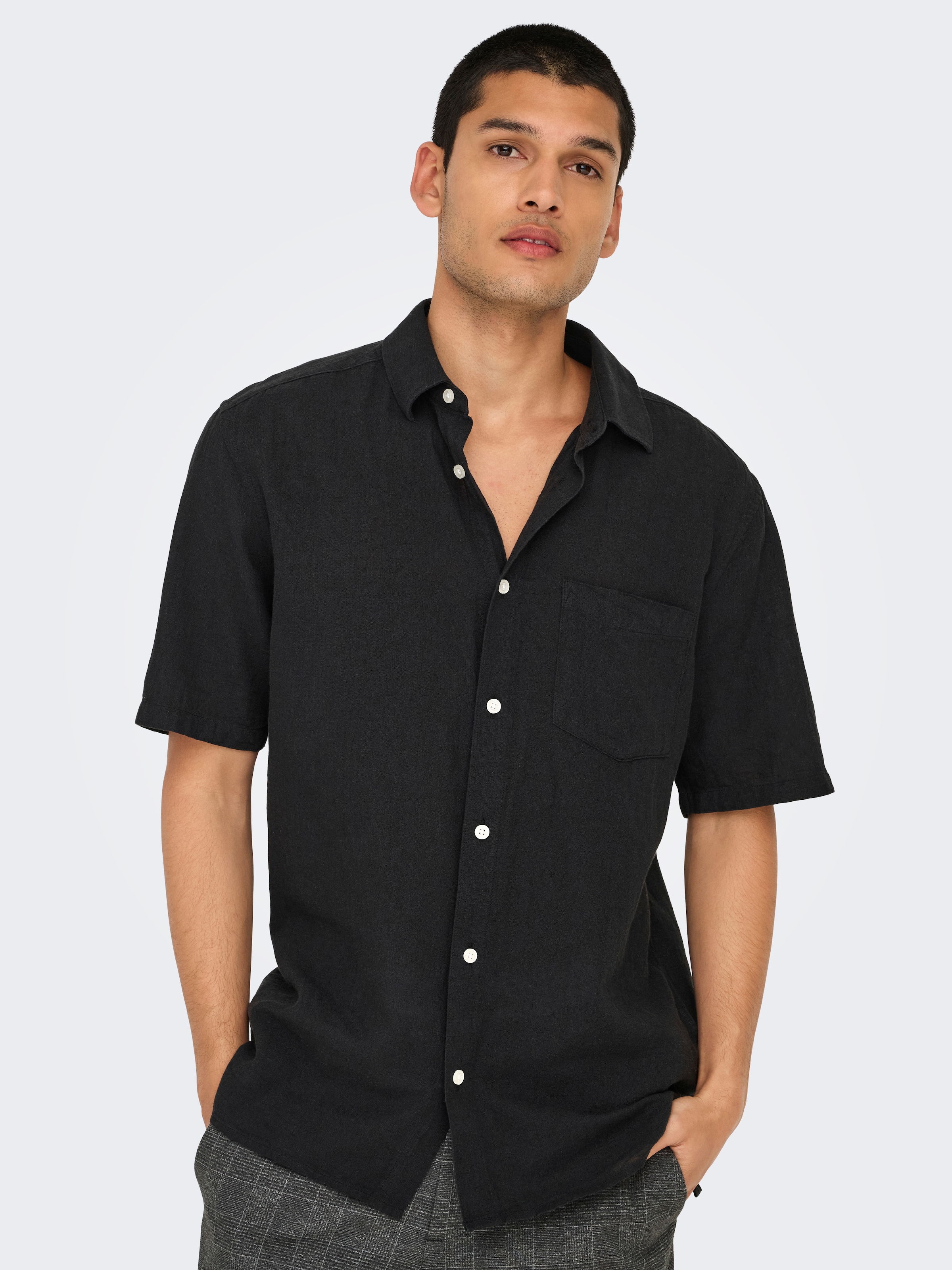 ONLY & SONS Kurzarmhemd »ONSCAIDEN LIFE REG SS 1 PKT SHIRT«