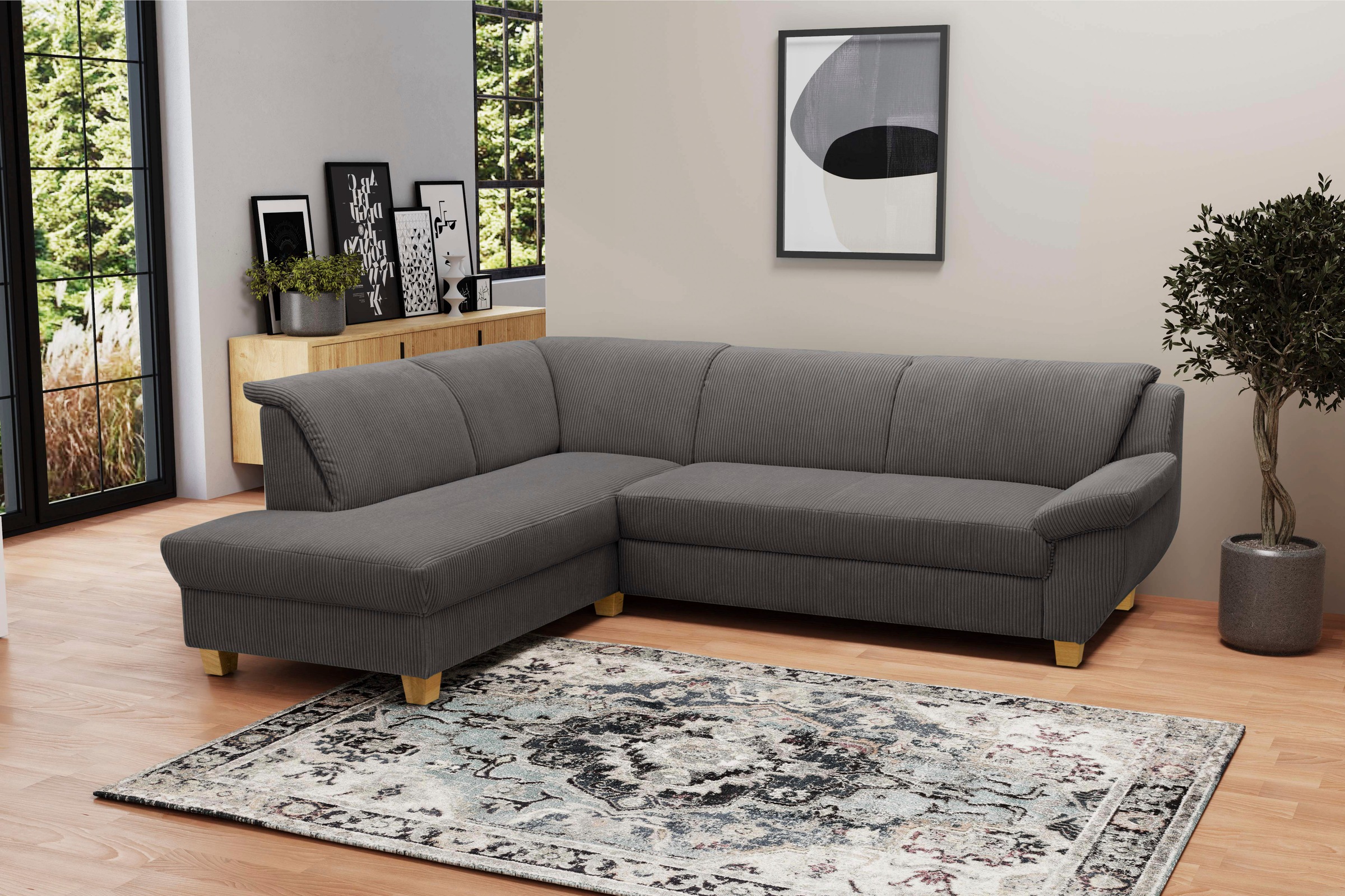 Home affaire Ecksofa »Yesterday zeitlos und elegant, bequeme Armlehnen, L-F günstig online kaufen