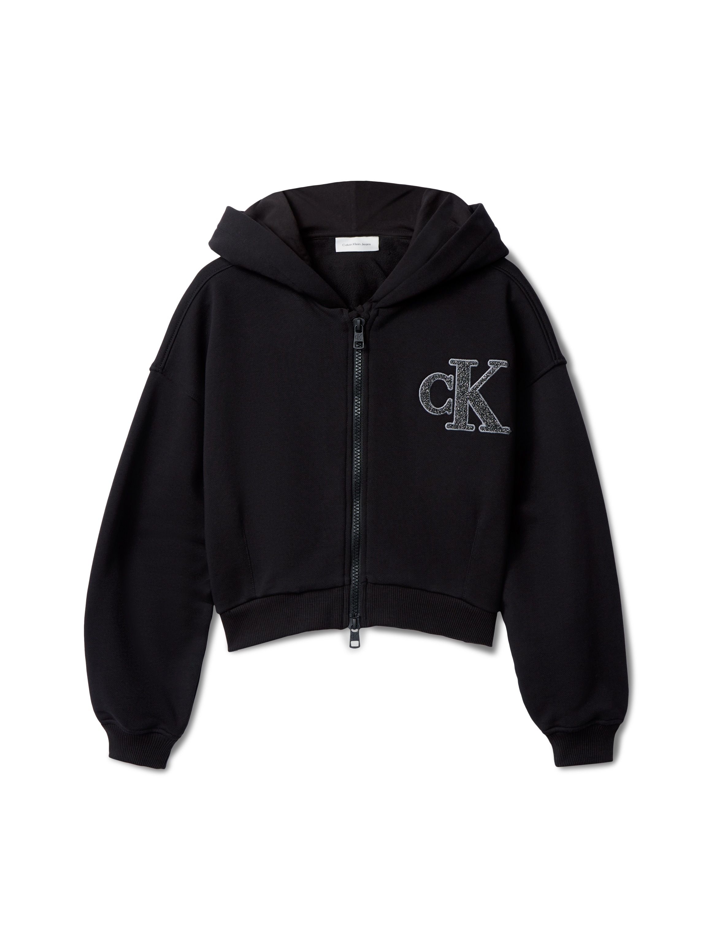 Calvin Klein Jeans Sweatjacke »CK LOGO TERRY ZIP THROUGH« für Kinder bis 16 Jahre, mit Glitzer-Applikation