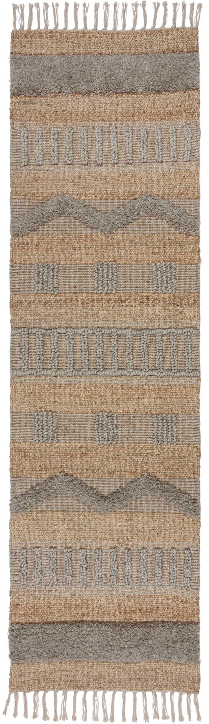 FLAIR RUGS Läufer »Medina«, rechteckig, 12 mm Höhe, Boho-Look, aus Naturfasern wie Wolle & Jute, Teppichläufer