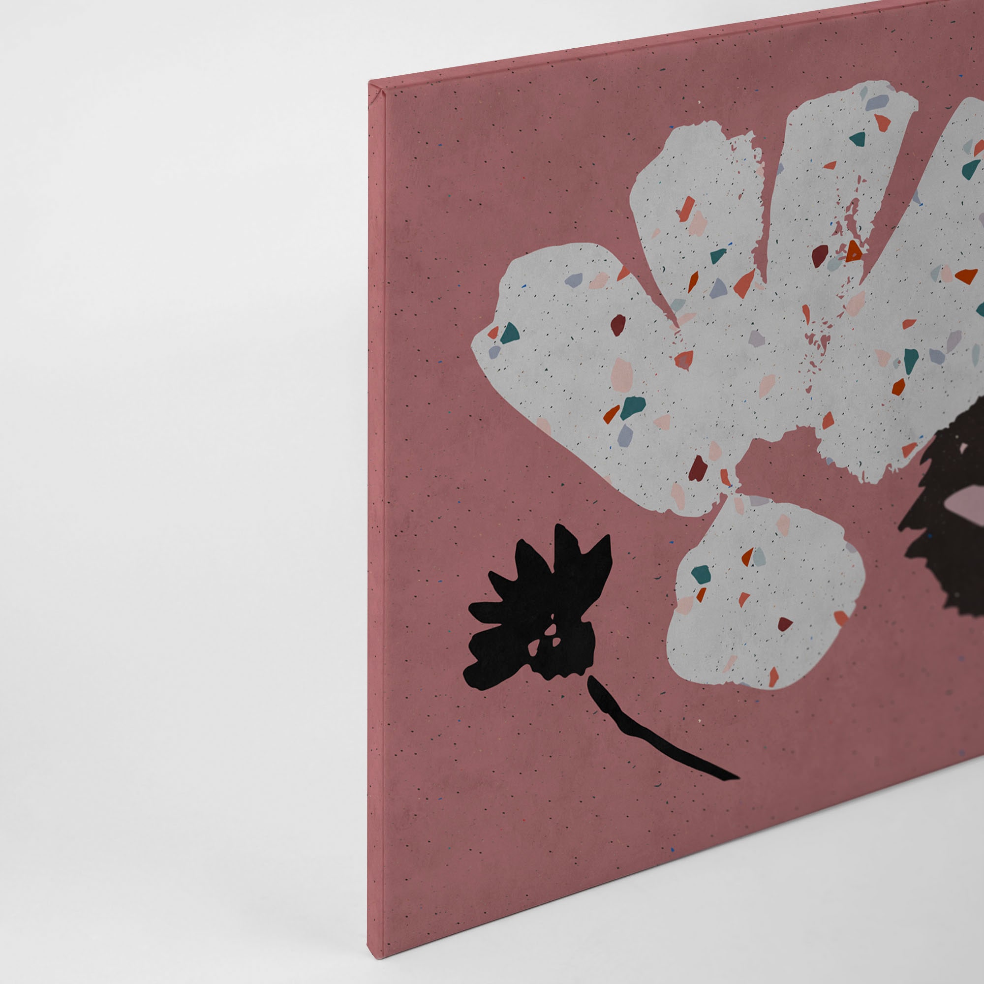 A.S. Création Leinwandbild »terrazzo 4«, Kunst-Abstrakt-Kinder, (1 St.), Keilrahmen Bild Abstrakt Bunt Rosa Leinwand-Bild Wohnzimmer modern