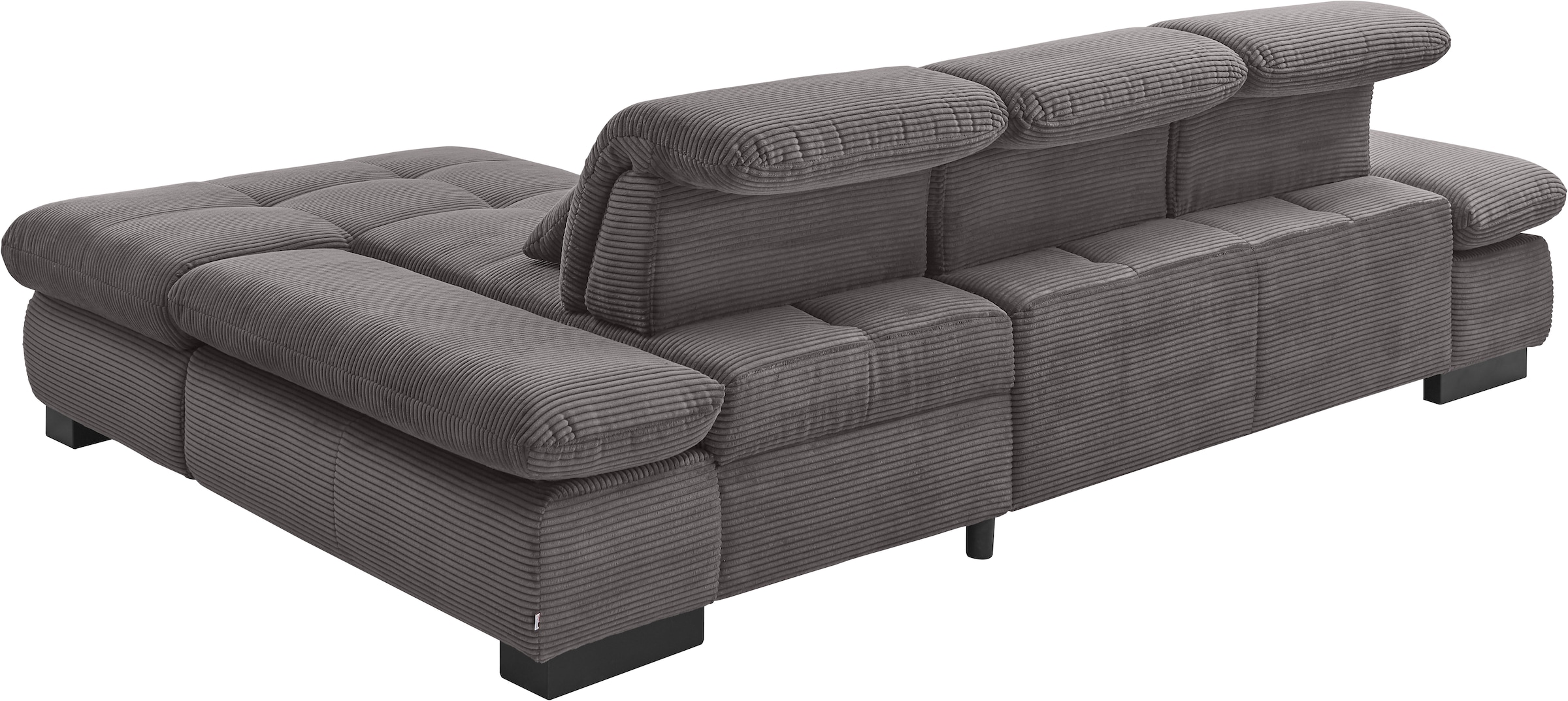 set one by Musterring Ecksofa »SO4100 V«, mit verstellbaren Kopfteilen, wahlweise mit Funktionen, Cord-Bezug