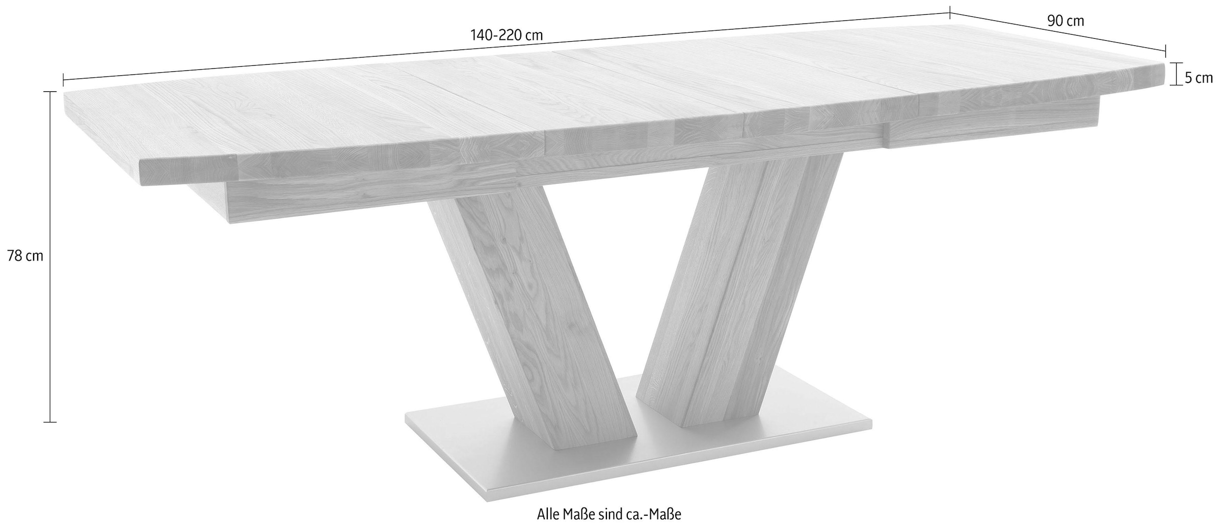 MCA furniture Esstisch »Managua B«, Esstisch Massivholz ausziehbar
