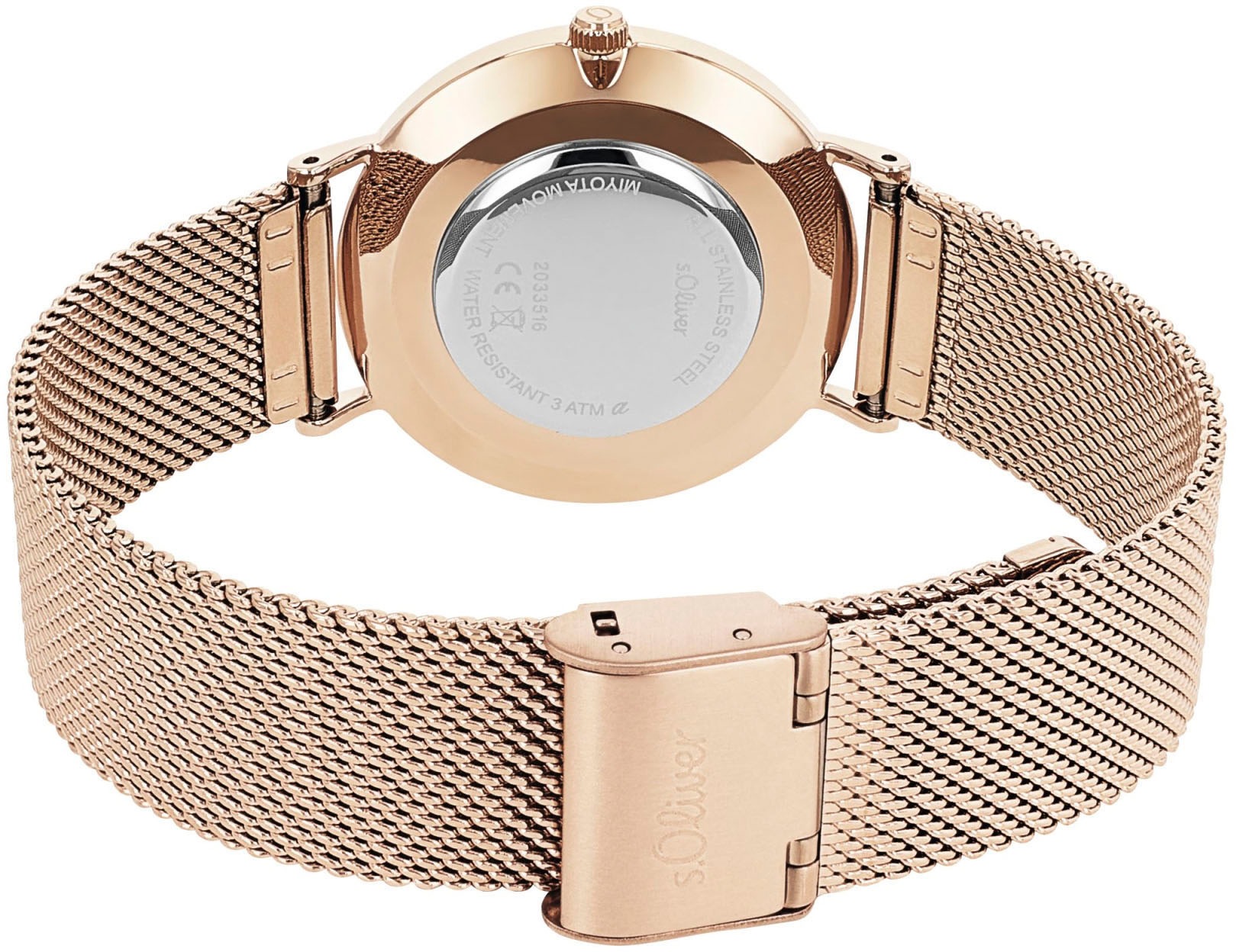 s.Oliver Quarzuhr, Armbanduhr, Damenuhr, analog, Edelstahlarmband