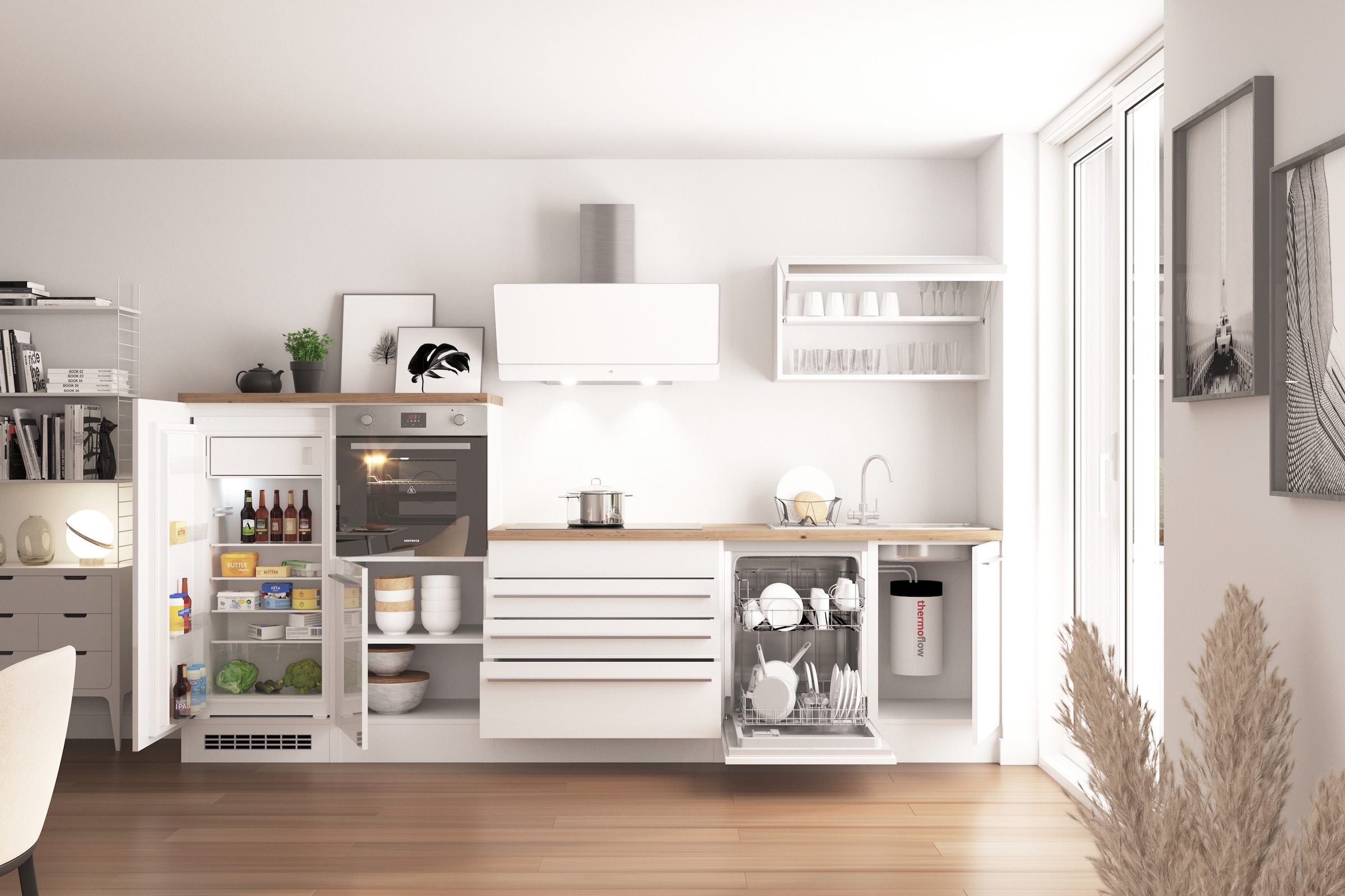 RESPEKTA Küche »Gabriel« wechselseitig aufbaubar, als Doppelblock stellbar