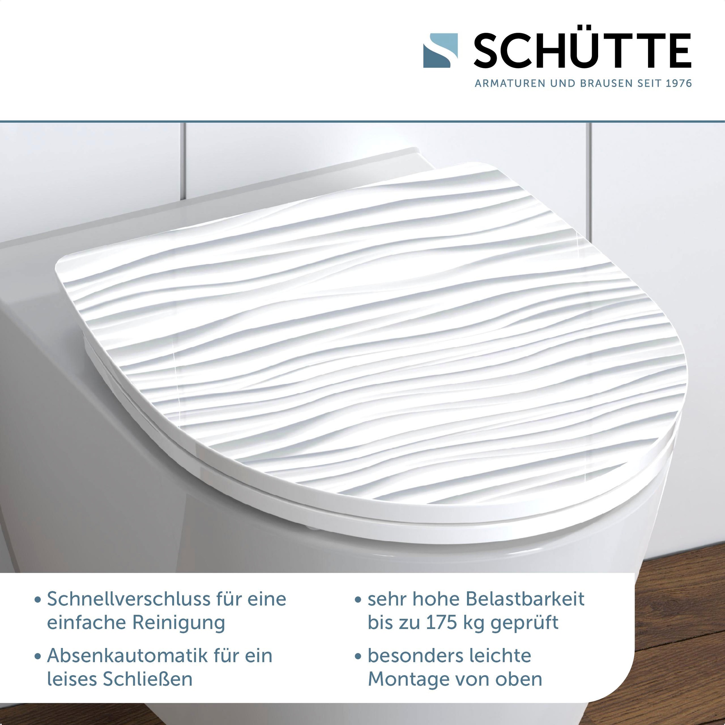 Schütte WC-Sitz »White Wave«, Duroplast, mit Absenkautomatik und Schnellver günstig online kaufen