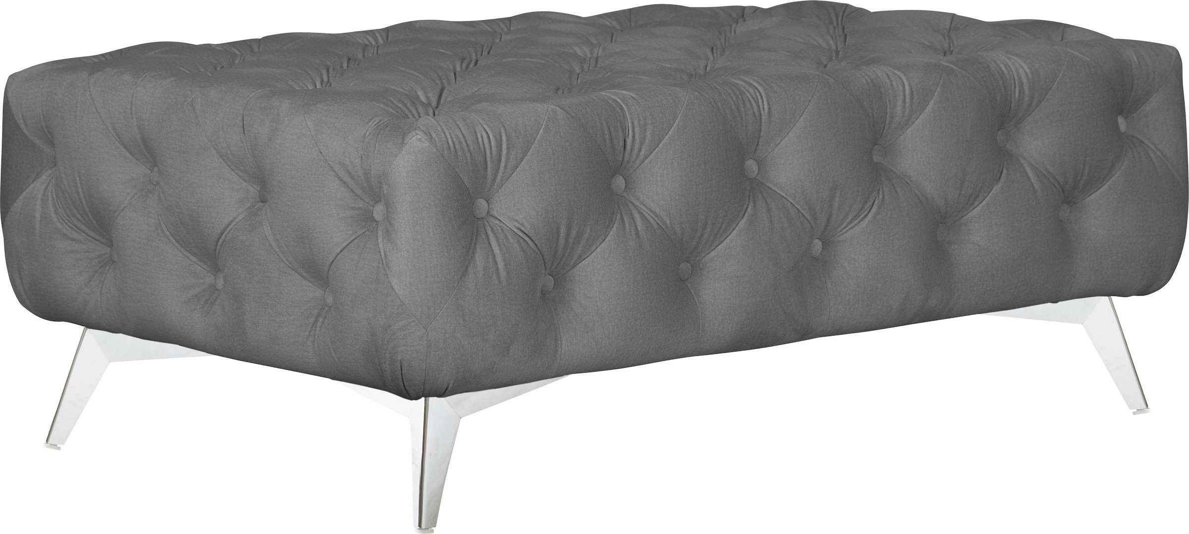 Leonique Polsterhocker »Amaury«, Chesterfield-Optik, Breite 120cm, Fußfarbe wählbar