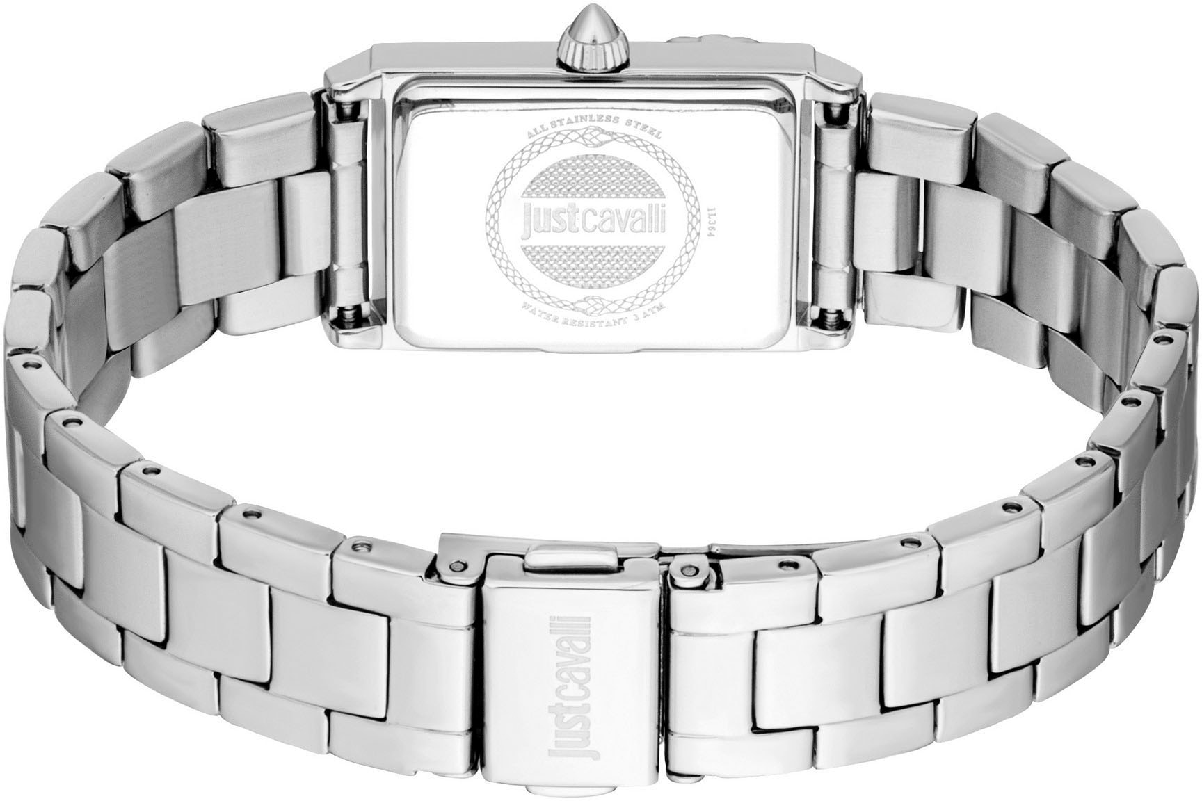 Just Cavalli Time Quarzuhr »Dolcezza« Armbanduhr, Damenuhr, Edelstahlarmband, analog, Kristallsteine