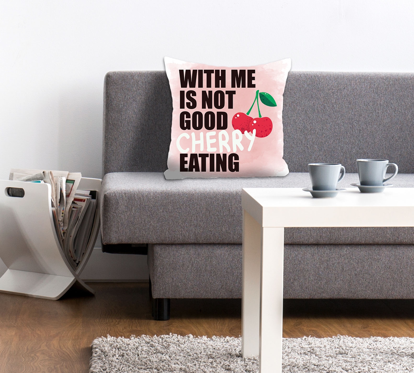 queence Dekokissen »WITH ME IS NOT GOOD CHERRY EATING«, Kissenhülle ohne Fü günstig online kaufen