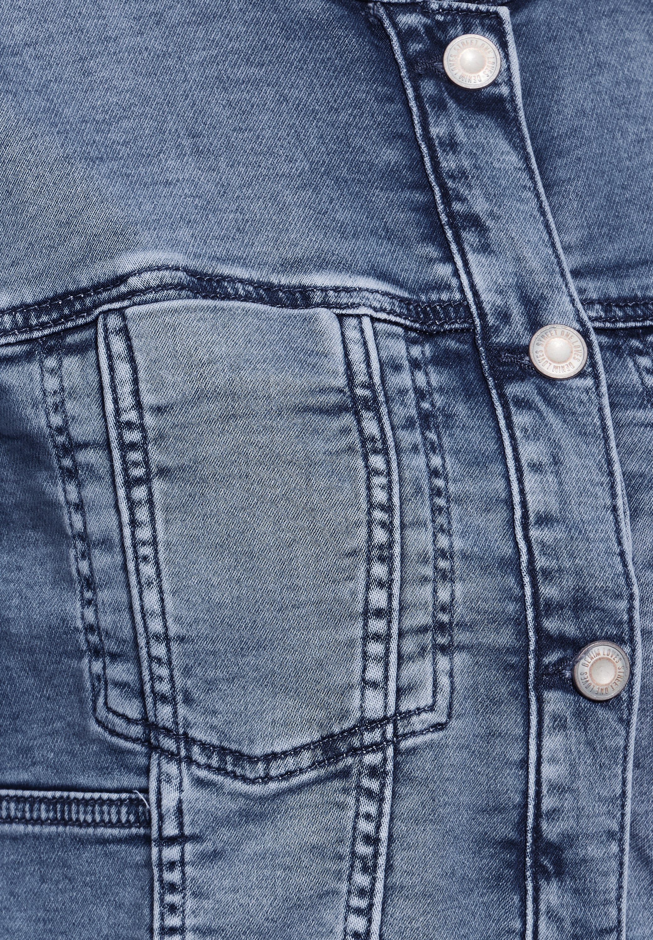 STREET ONE Jeansblazer, kurz und mit Brusttaschen