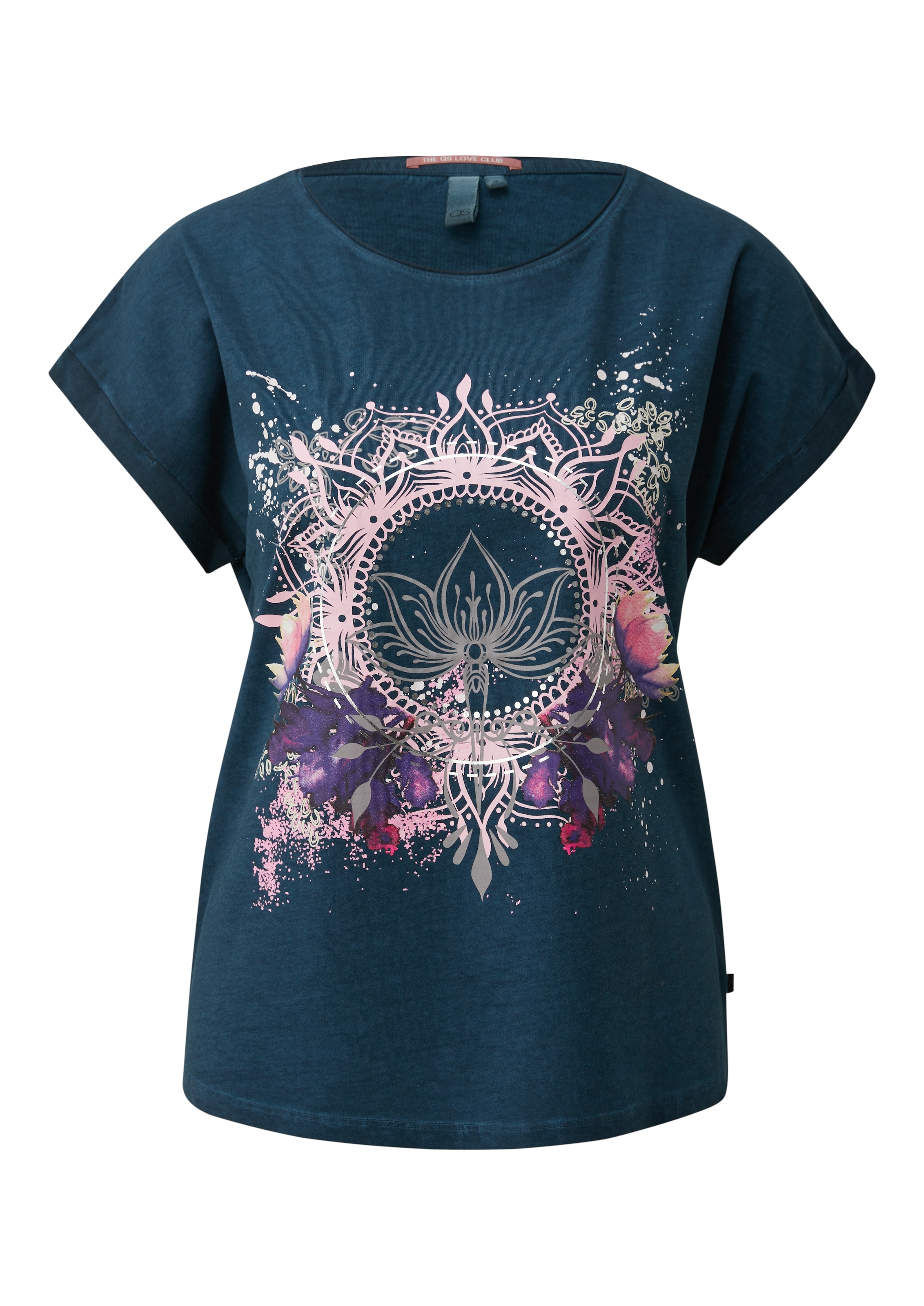 QS Rundhalsshirt mit großem Print