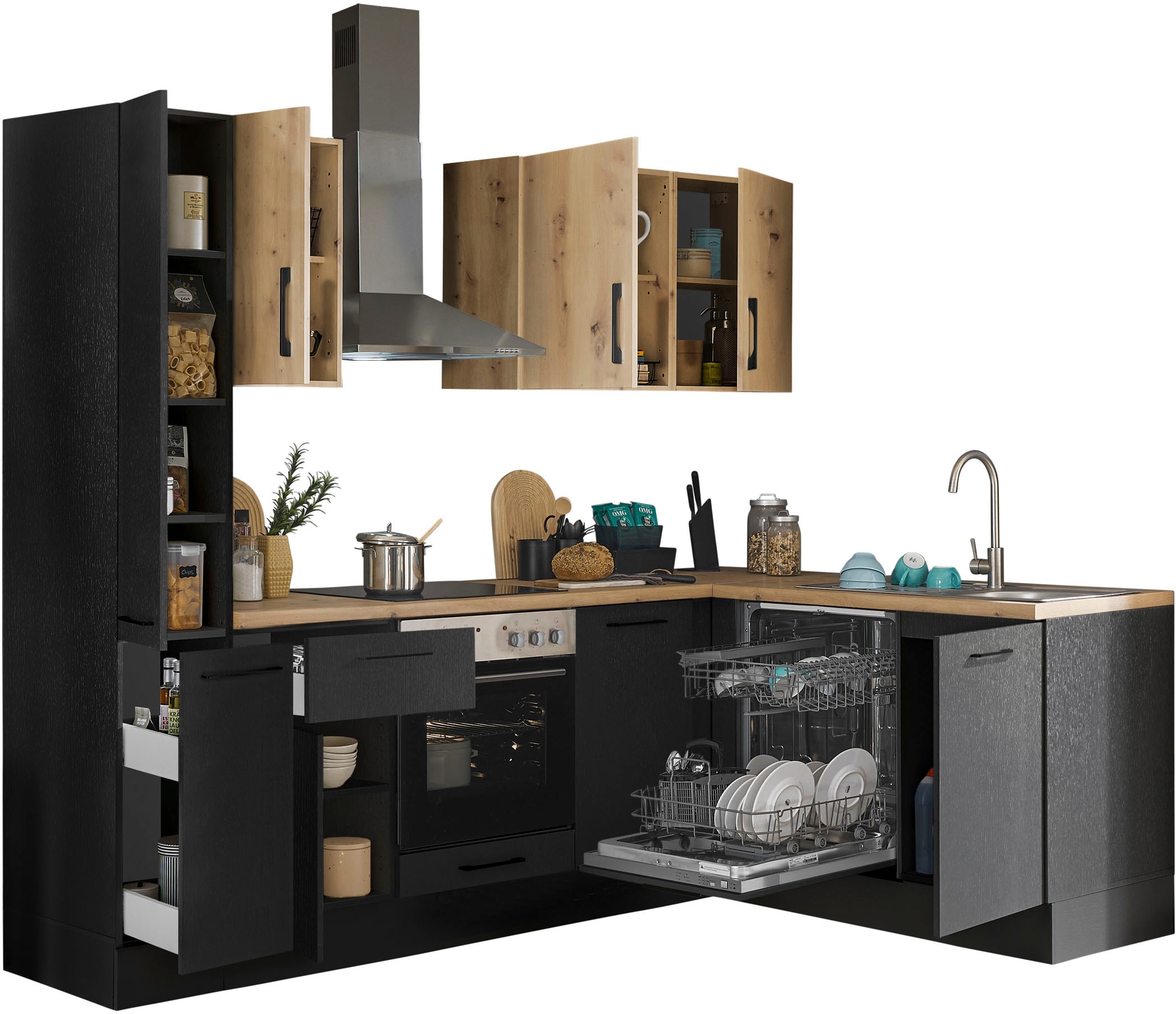 BASIC by Balculina Winkelküche »Turin« Stellbreite 250x175 cm, wahlweise mit E-Geräten