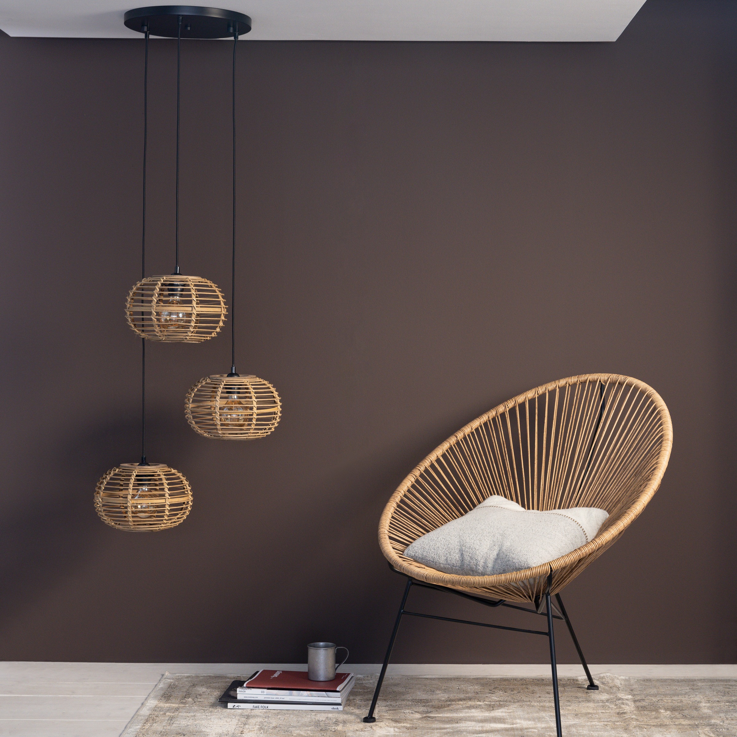 Brilliant Pendelleuchte »Woodball«, 3 flammig, Leuchtmittel E27   ohne Leuc günstig online kaufen