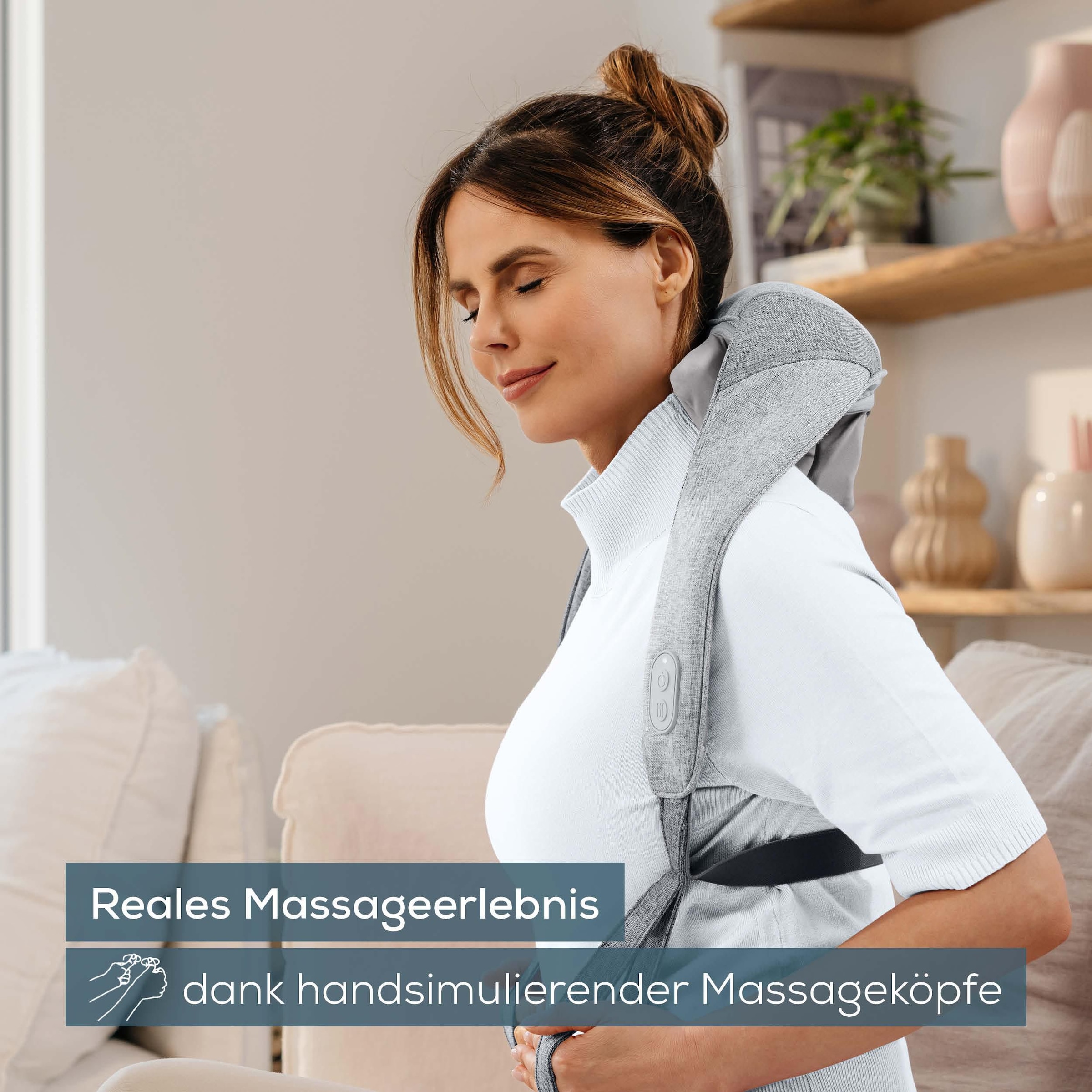 BEURER Nacken-Massagegerät »MG 154 mit Wärmefunktion, für Schultern und Nacken«, der Wellnessmoment im Alltag, kabellose Nutzung