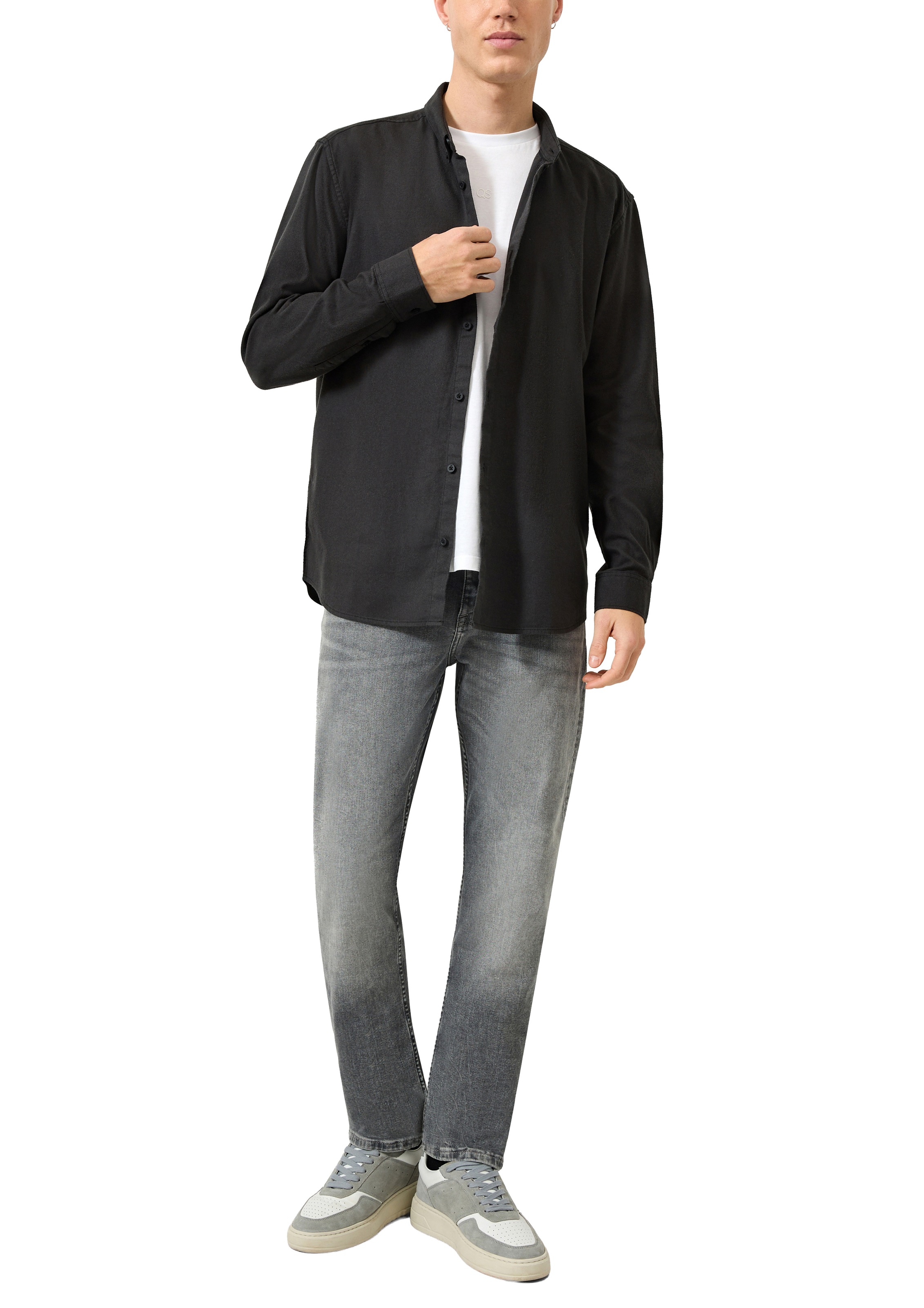 QS Flanellhemd Button-down-Kragen, Regular fit