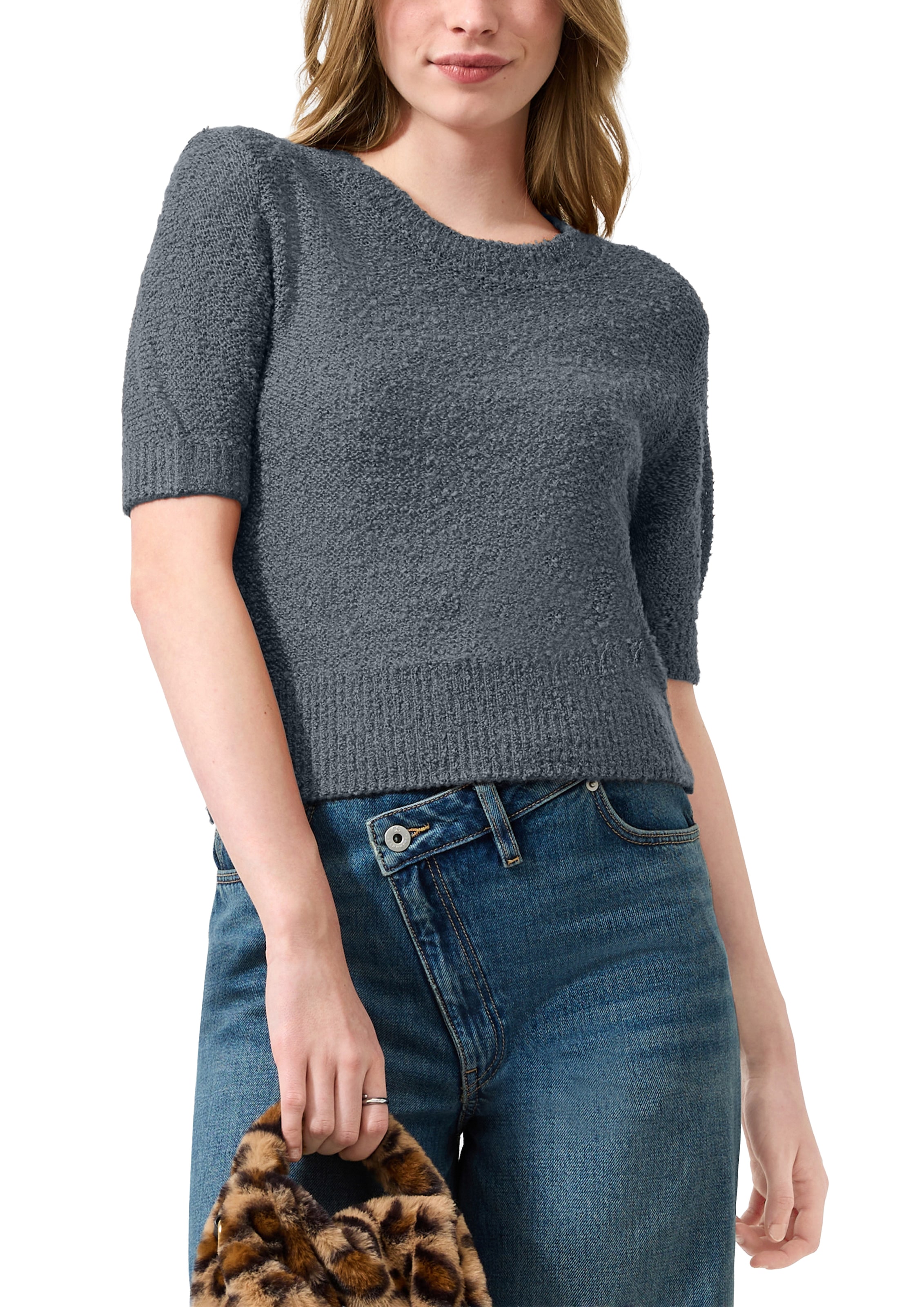 QS Strickpullover Halbarm-Strickpullover