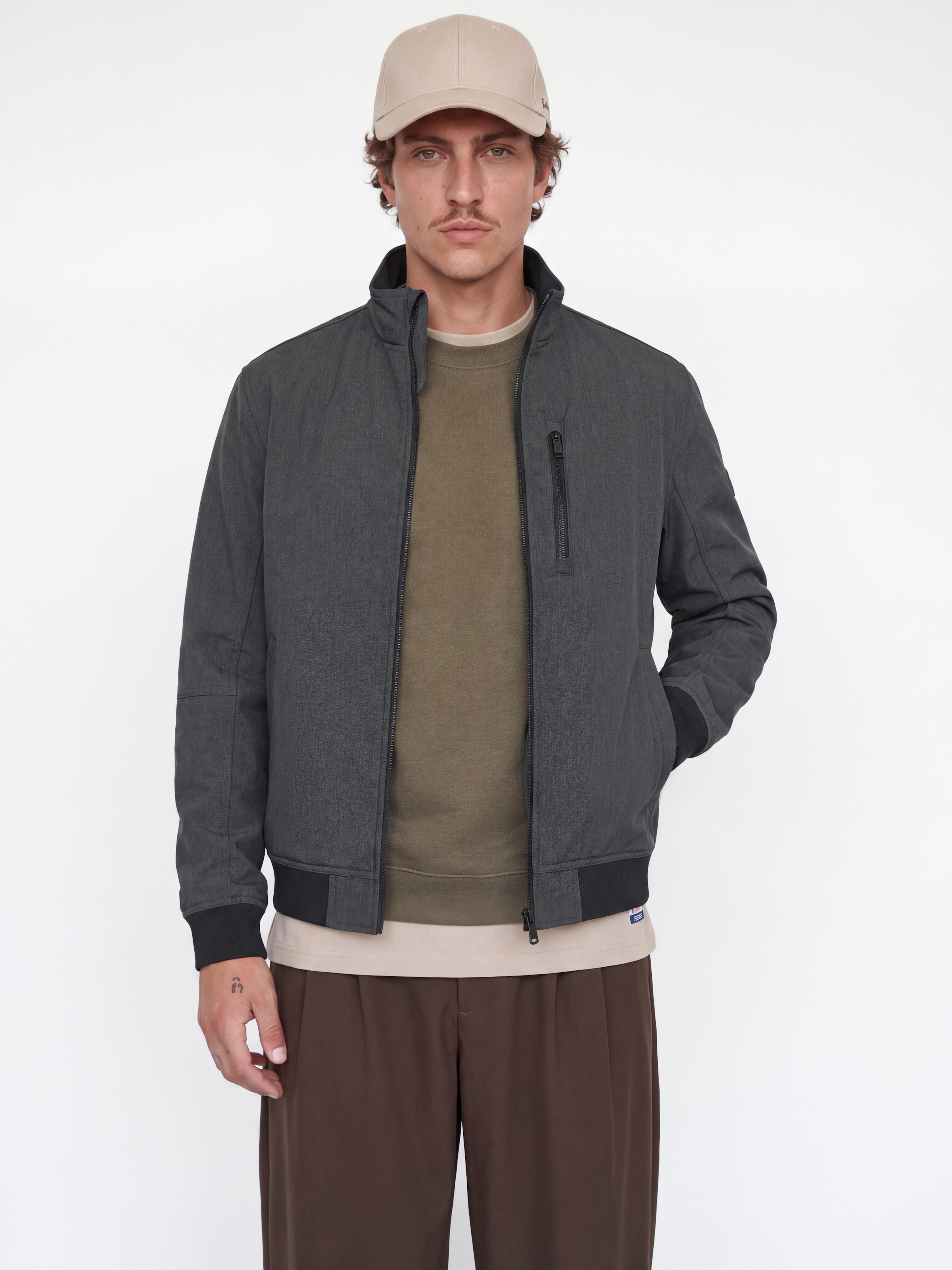 Jack & Jones Softshelljacke »JJELIAM SOFTSHELL BOMBER NOOS« Kunstfaser, regular fit