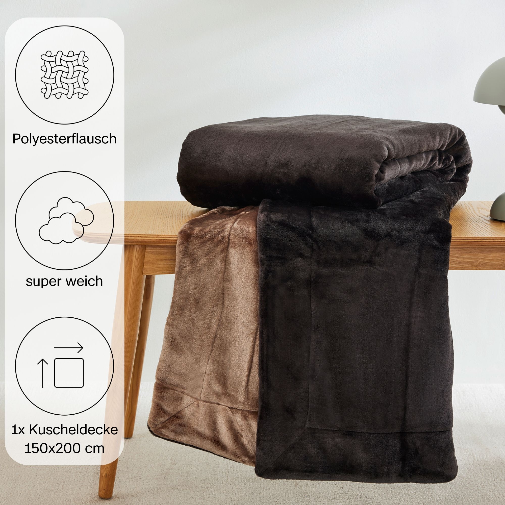 s.Oliver Wohndecke »Doublesoft, Kuscheldecke, Deal, Kissen geschenkt!«, Kuscheldecke, mit GRATIS-Zugabe: 2x Kissenhülle, mit Reißverschluss