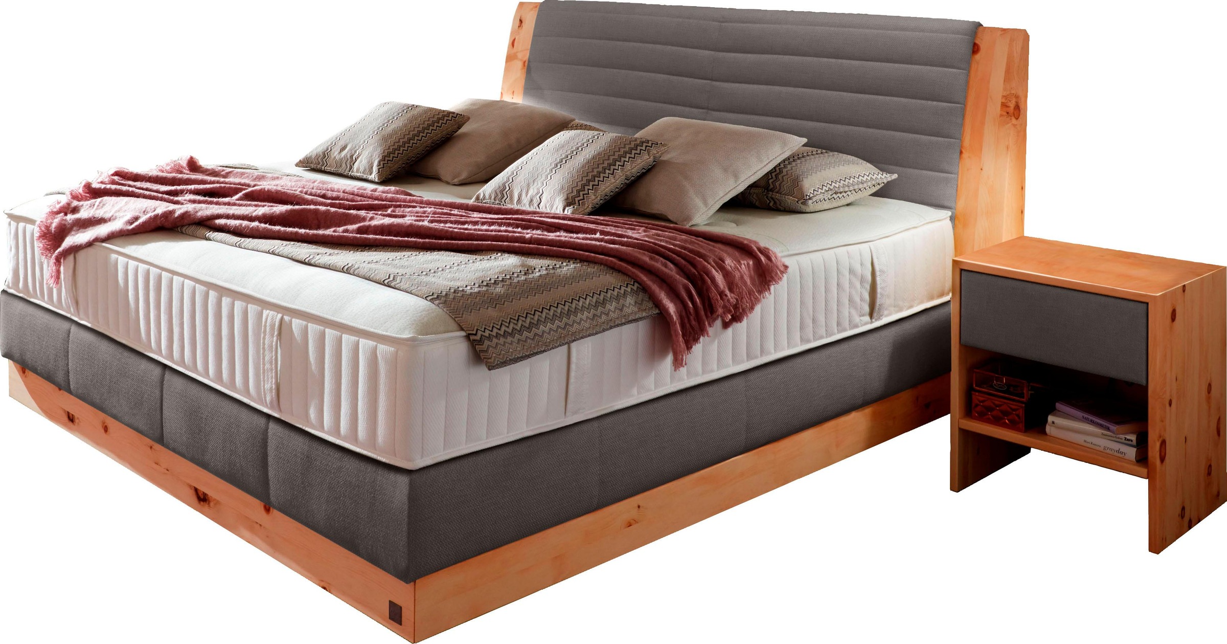 alina Boxspringbett »Chalet«, Grand Comfort TF 1000 PM, Zirbenholz natur geölt