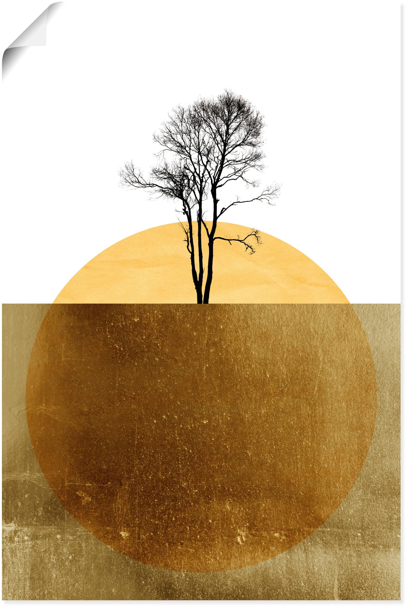 Artland Wandbild Leinwandbild, (1 Poster Bilder, Meer versch. Wandaufkleber »Goldener oder Alubild, online in St.), Größen als bestellen Ozean«