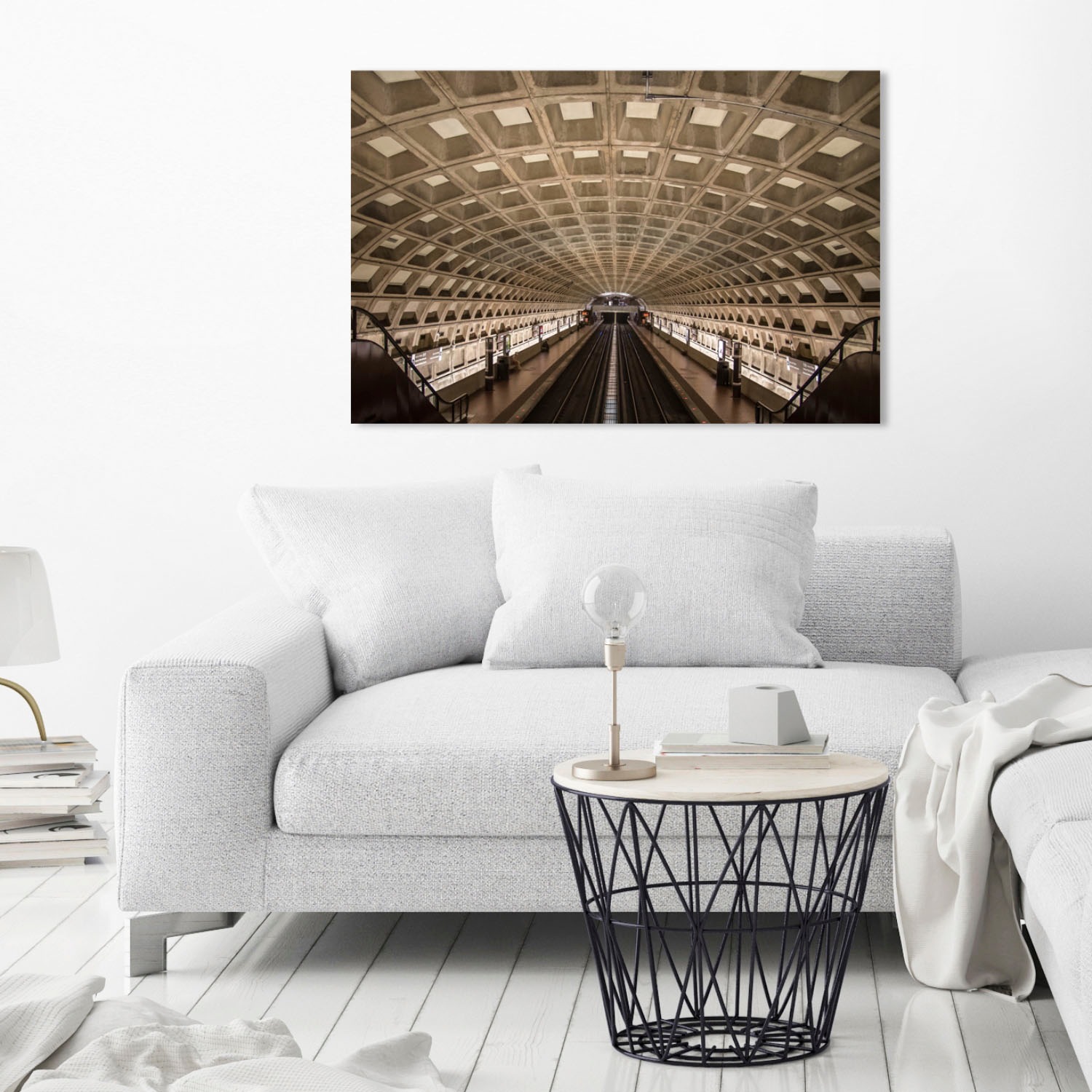 queence Acrylglasbild »U-Bahn Station«, Kunst-Züge-Zugbilder-Gebäude, Fine günstig online kaufen