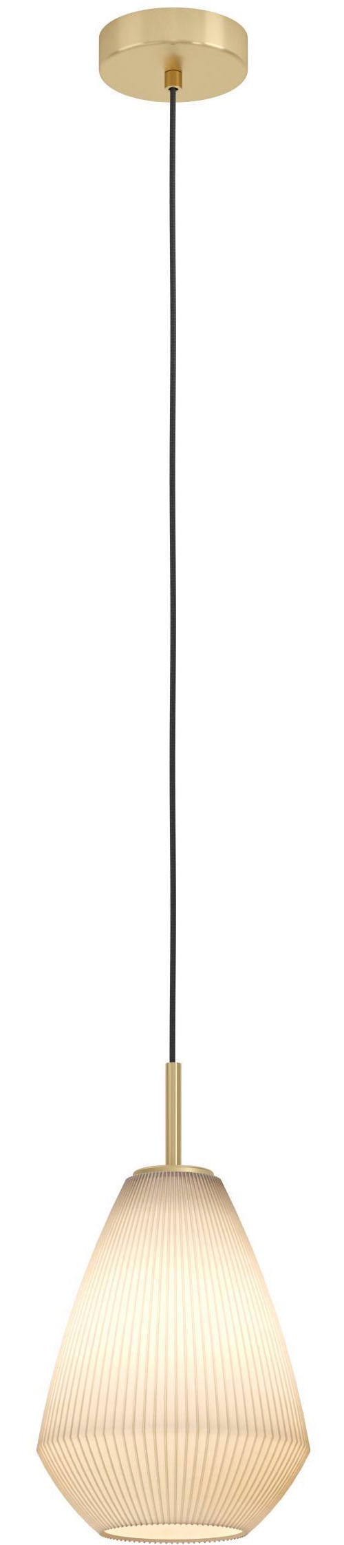 EGLO Hängeleuchte »Caprarola Hängelampe, E27, Esstischlampe, Wohnzimmerlampe, Lampe« E27 1 Stk. aus satiniertem Glas und Metall in Messing, Hängeleuchte, E27, Ø 20 cm