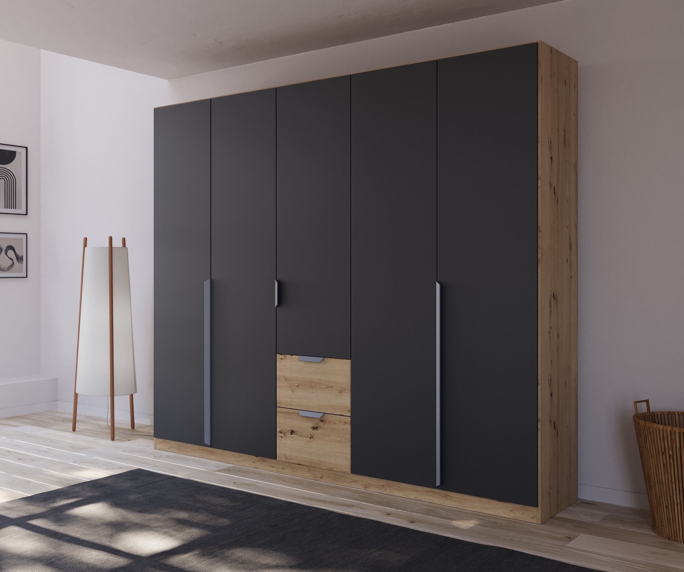 rauch Drehtürenschrank "Dark&Wood by Quadra Spin", im Industrial Style mit günstig online kaufen