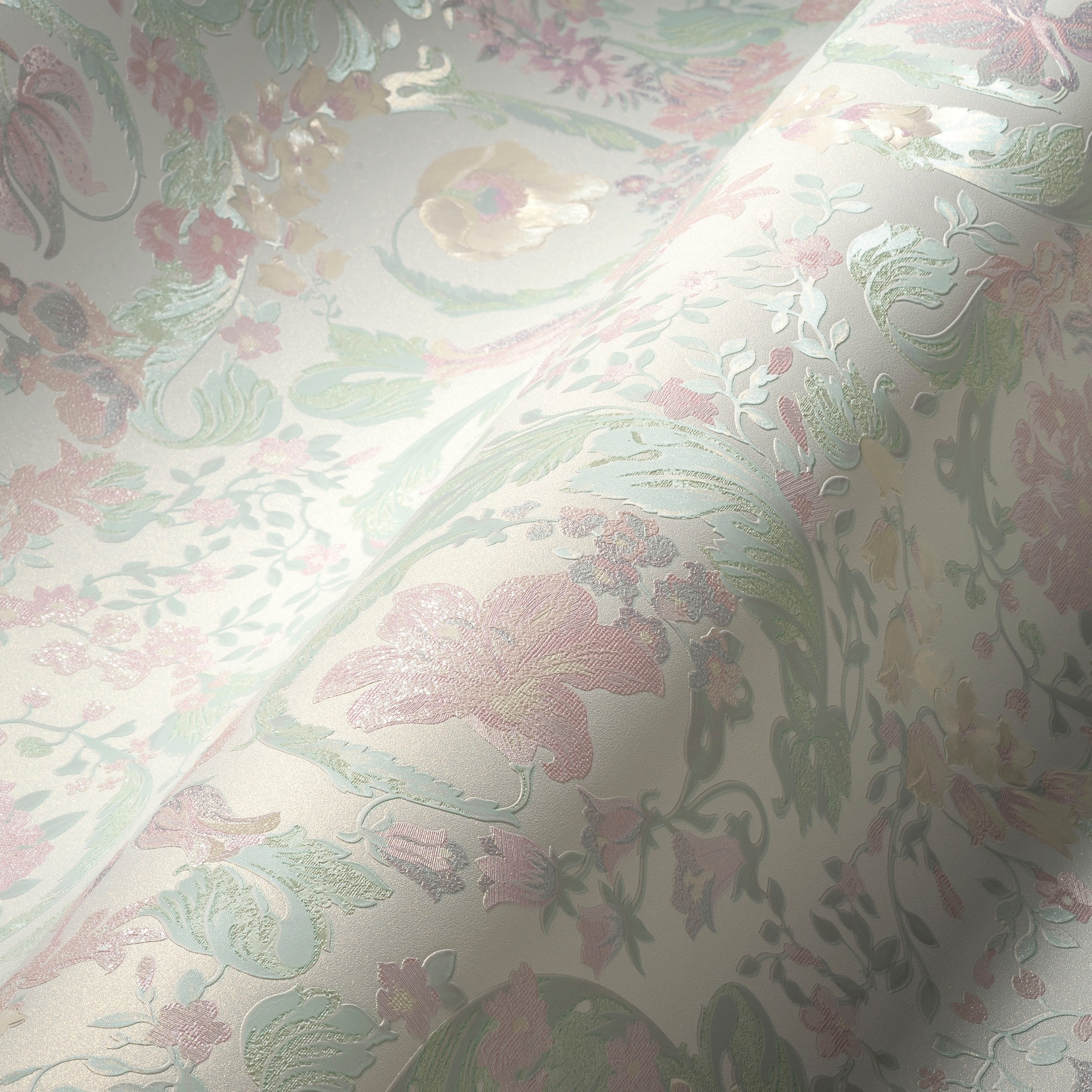 Versace Vliestapete »Wallpaper Versace 5 Floral«, leicht glänzend-gemustert-abstrakt, Designertapete Tapeten Wohnzimmer Schlafzimmer Küche Flur Design Optik