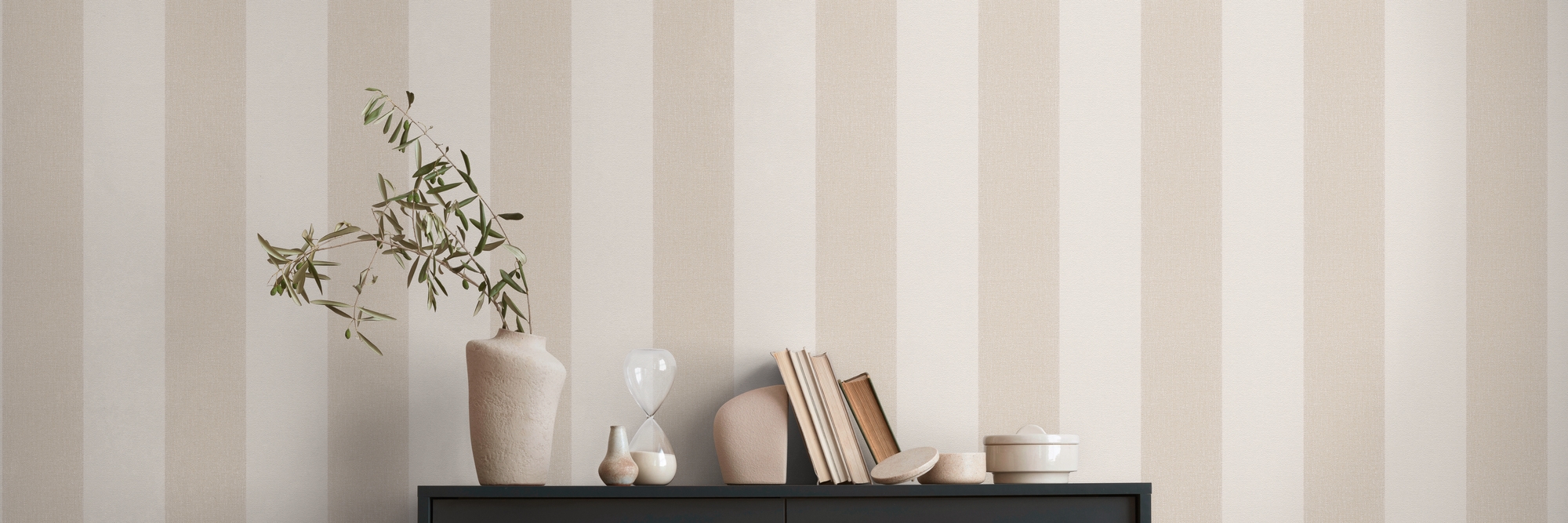 A.S. Création Vliestapete »Pure Elegance Streifen Tapete Mustertapete gestreift Landhaus« matt strukturiert Vliestapete minimalistisch für Schlafzimmer Küche Wohnzimmer Streifen